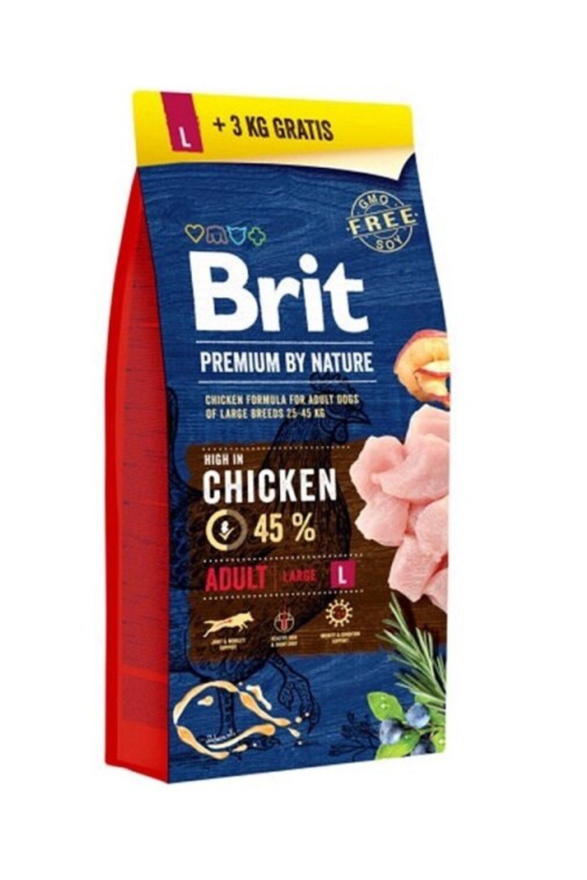 Brit Care Premium Tavuklu Yetişkin Büyük Irk Köpek Maması 15 Kg 3 Kg