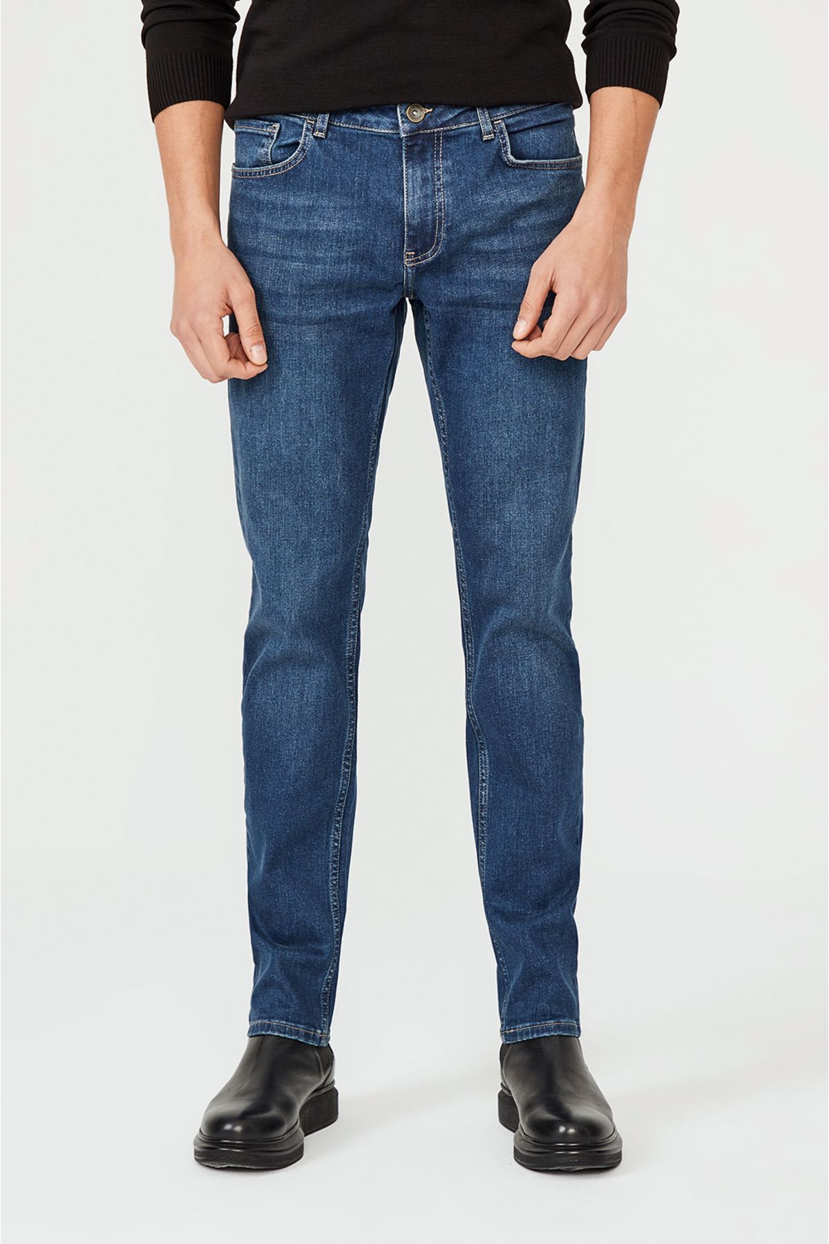 Avva Erkek Mavi Regular Fit Jean Pantolon E003511