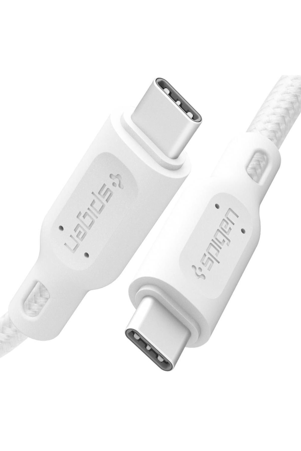 Spigen DuraSync USB-C to USB-C (1.5 Metre) Hızlı Şarj/Data Kablosu  C11C1 White - 000CA25703