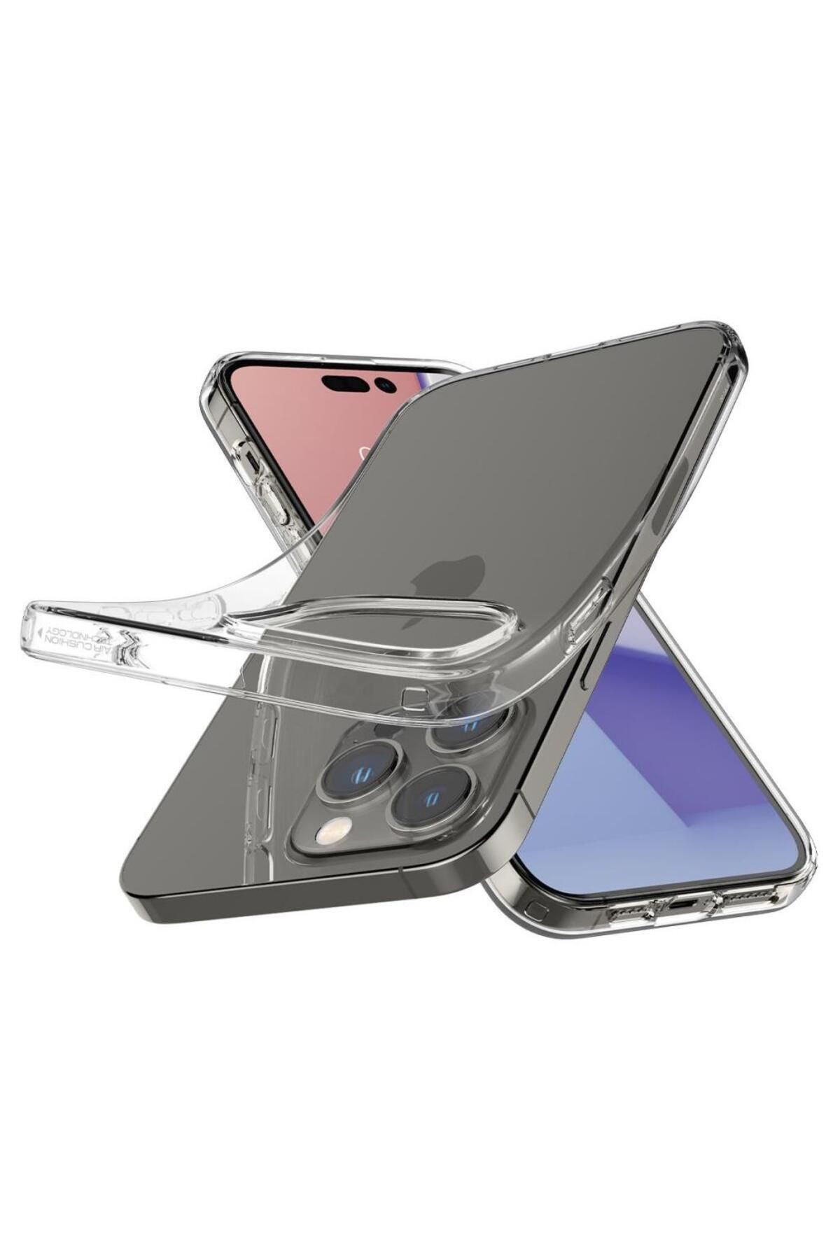 Spigen iPhone 14 Pro Kılıf Liquid Crystal 4 Tarafı Tam Koruma Crystal Clear - ACS04953