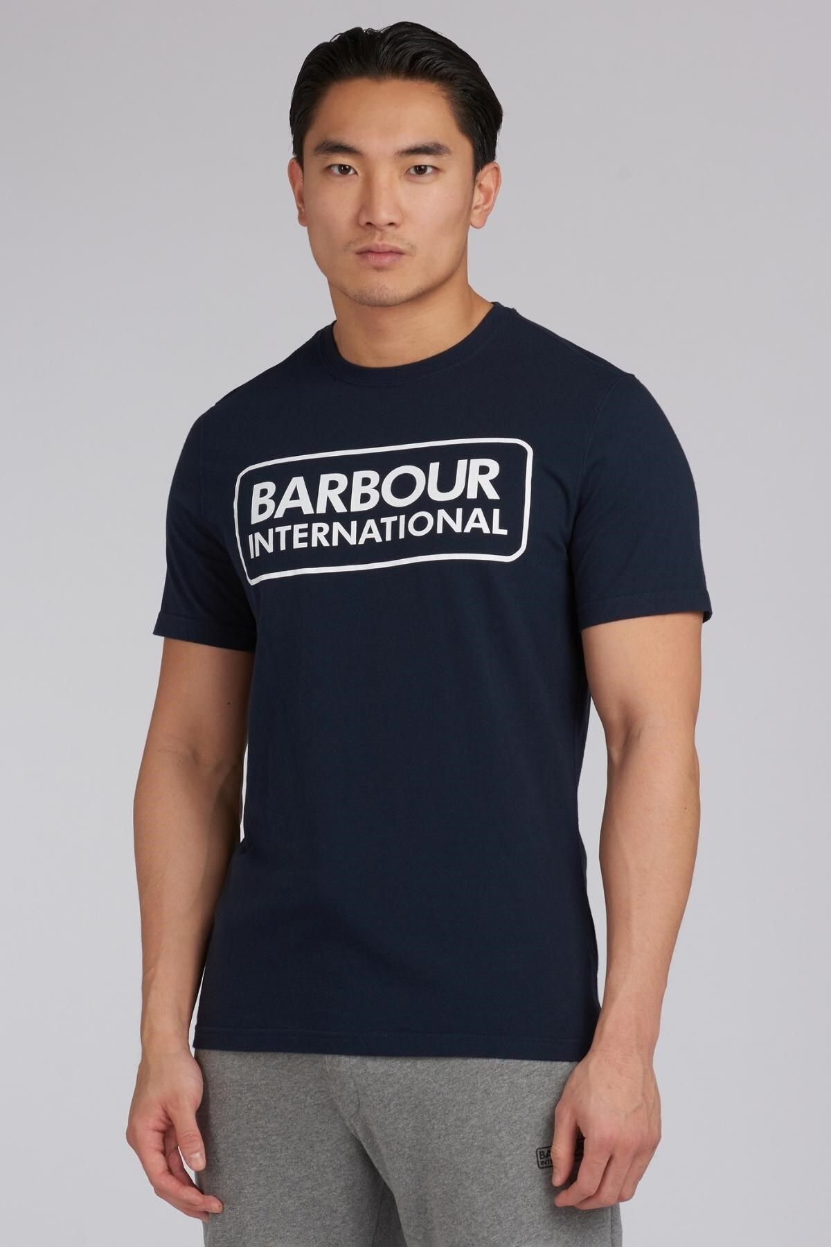 Barbour B.ıntl Ess Large Logo T-shirt Ny39 International Navy