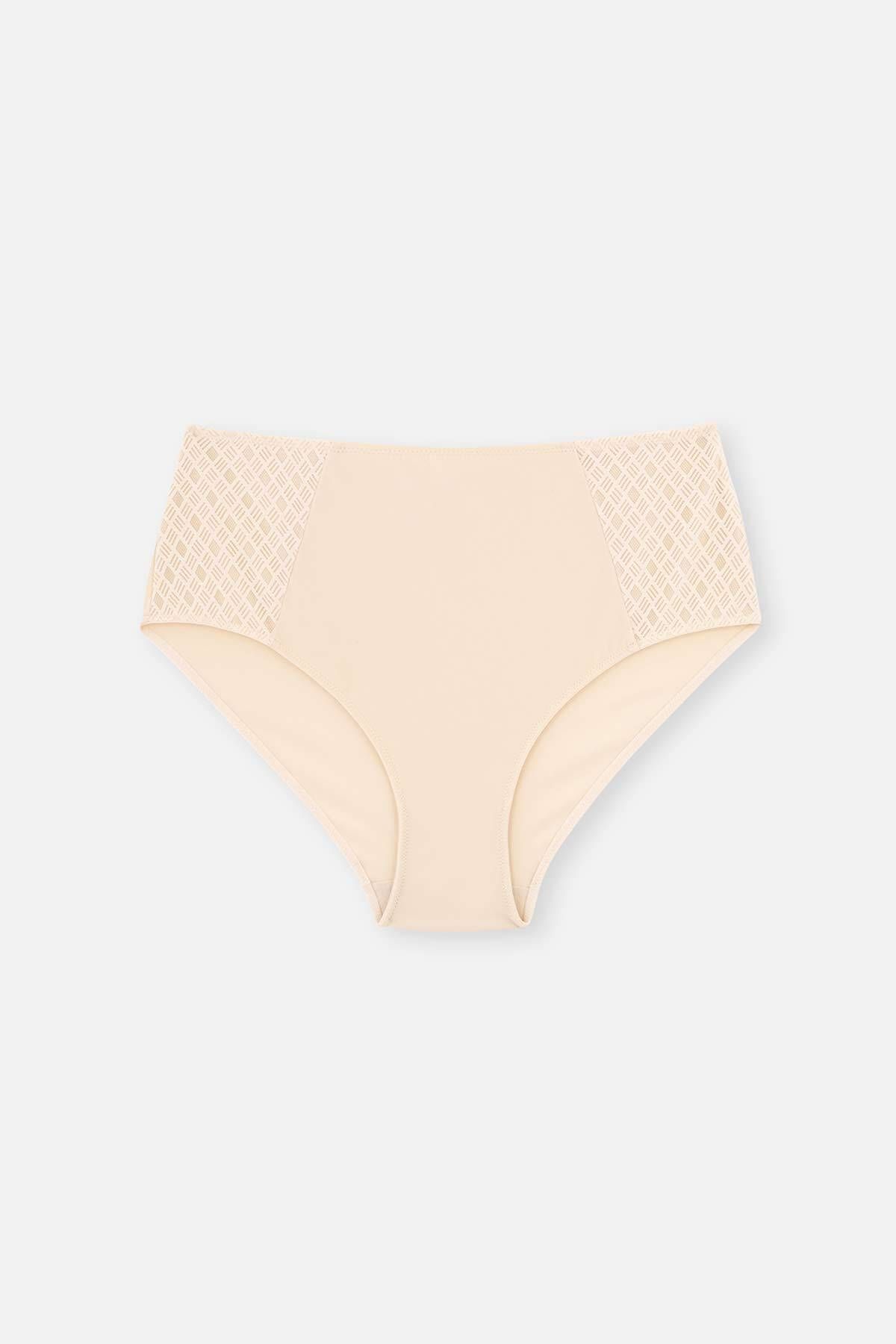 Dagi Ekru Lily Yüksek Bel Slip Külot