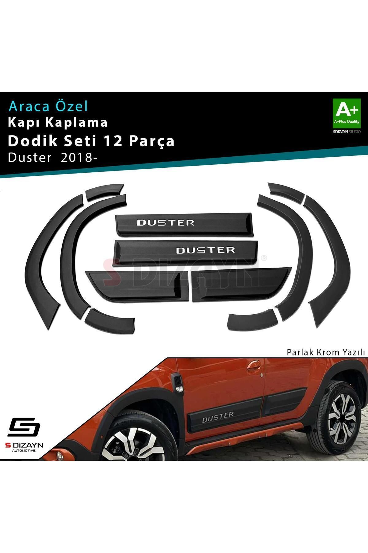 S Dizayn S-Dizayn Dacia Duster 2 Kapı Koruma ve Çamurluk Kaplaması Dodik Seti Parlak Krom Yazılı 2018 Üzeri A