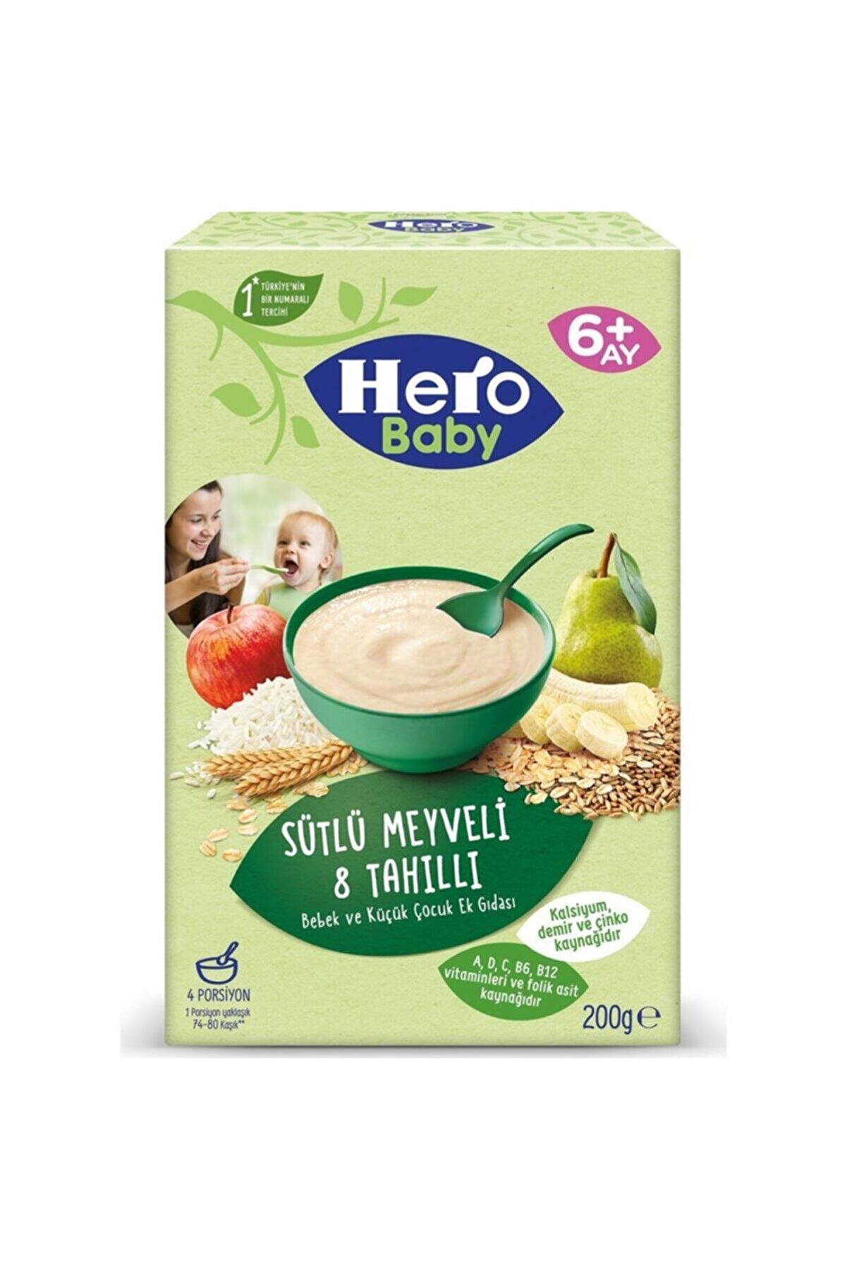 Hero Baby Sütlü 8 Tahıllı Meyveli 200 gr
