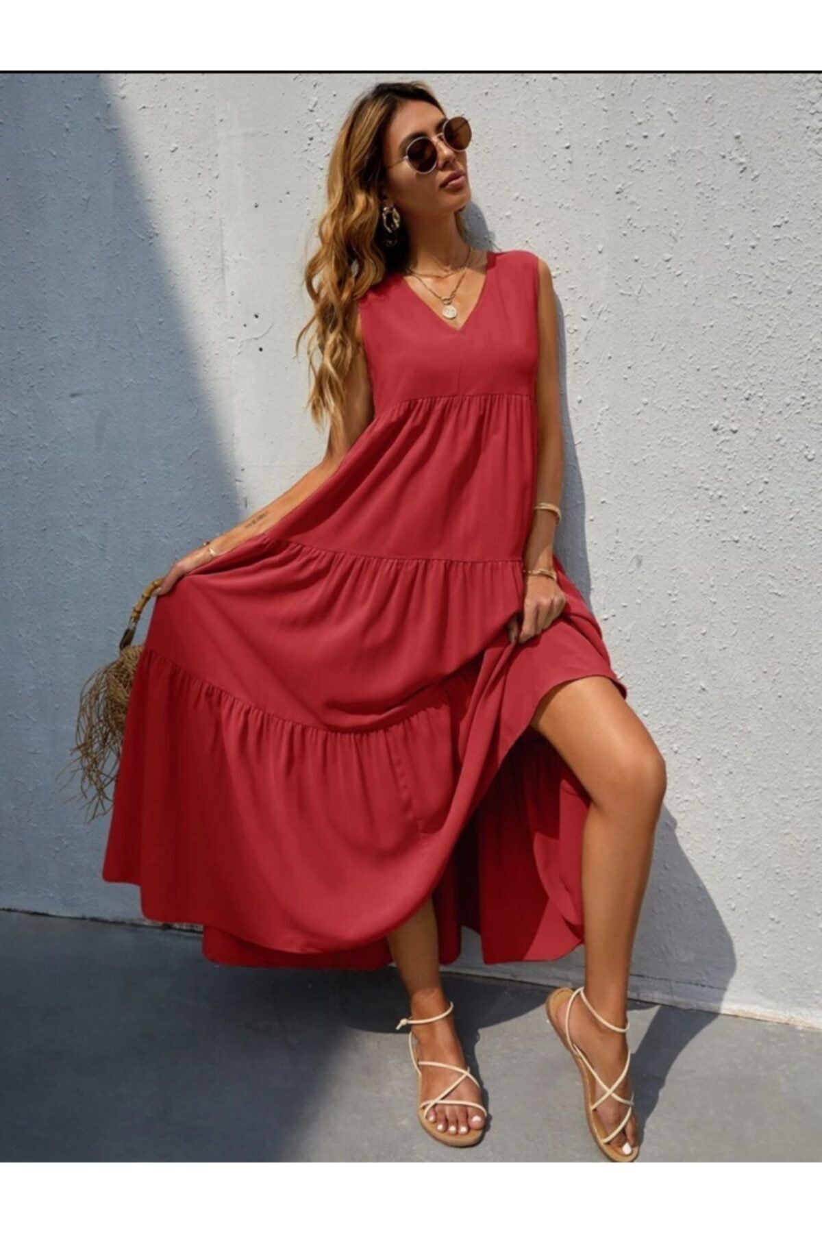 Styling Park Aeorobin Kumaş Yazlık Maxi Elbise