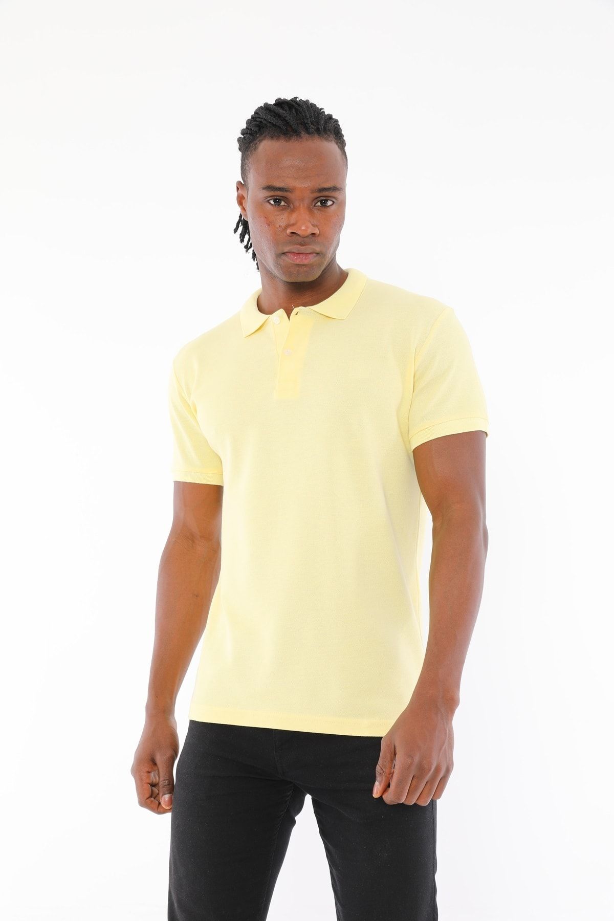 sedtu Erkek Sarı Polo Yaka T-shirt
