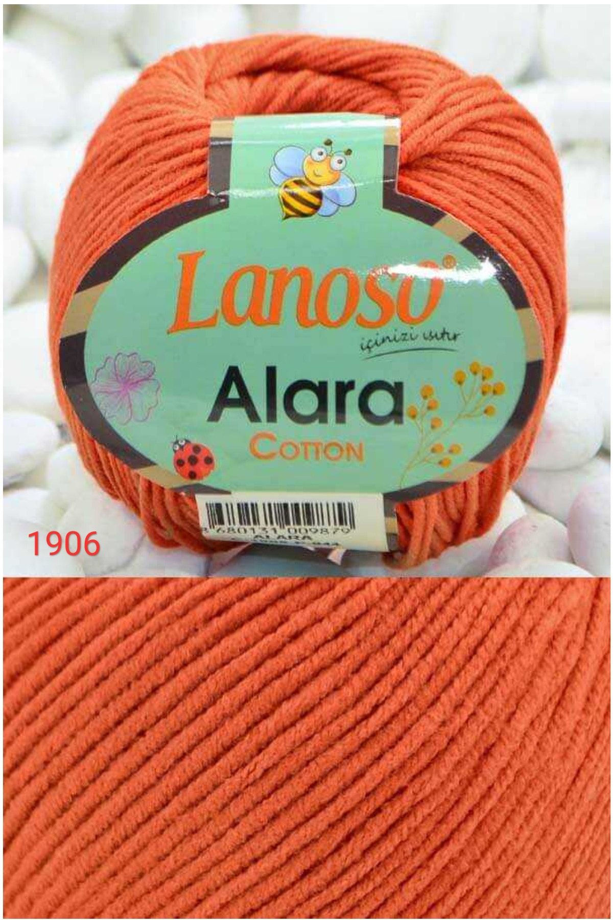 Lanoso Alara Cotton No: 1906 Örgü Ipi Amigurumi 50 Gr 140 Mt - Koyu Kiremit