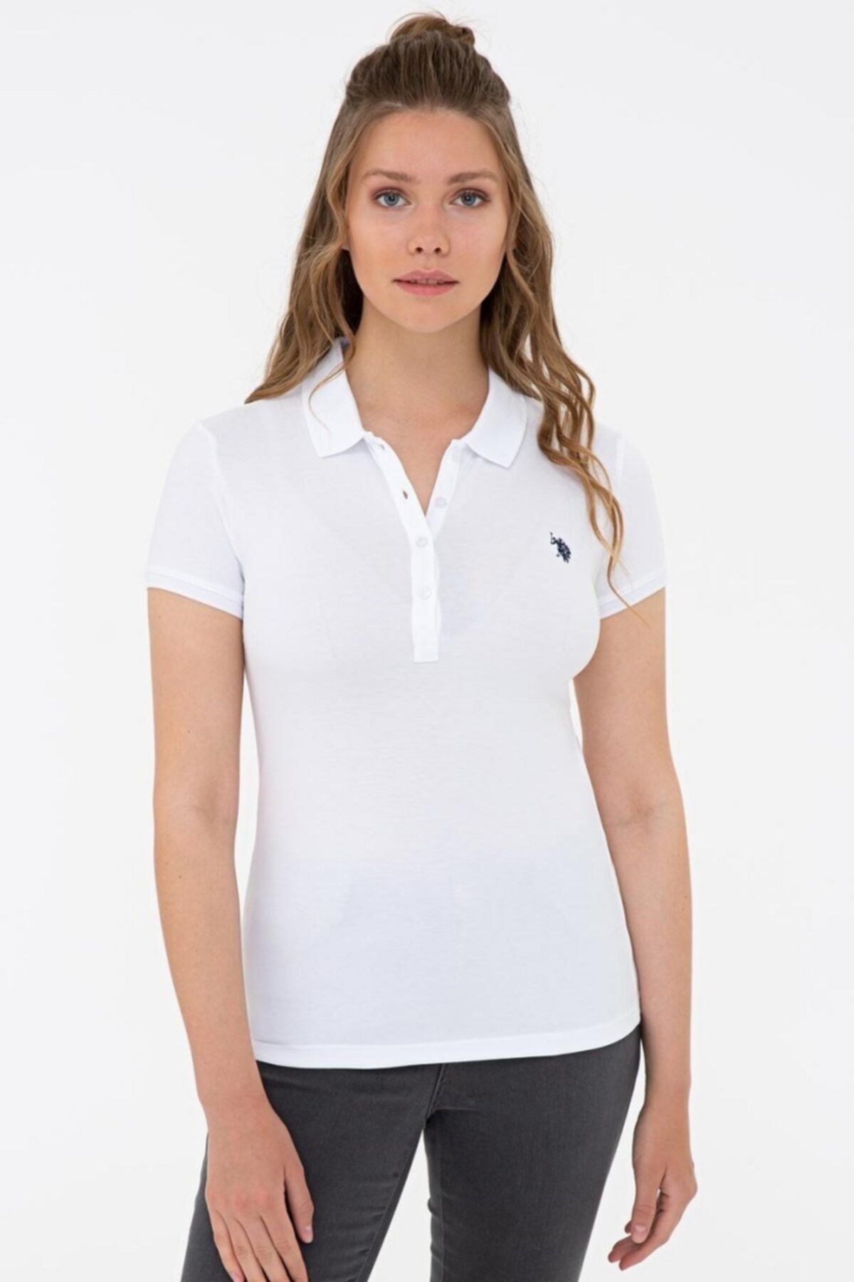 U.S. Polo Assn. Kadın Beyaz Kısa Kollu T-shirt
