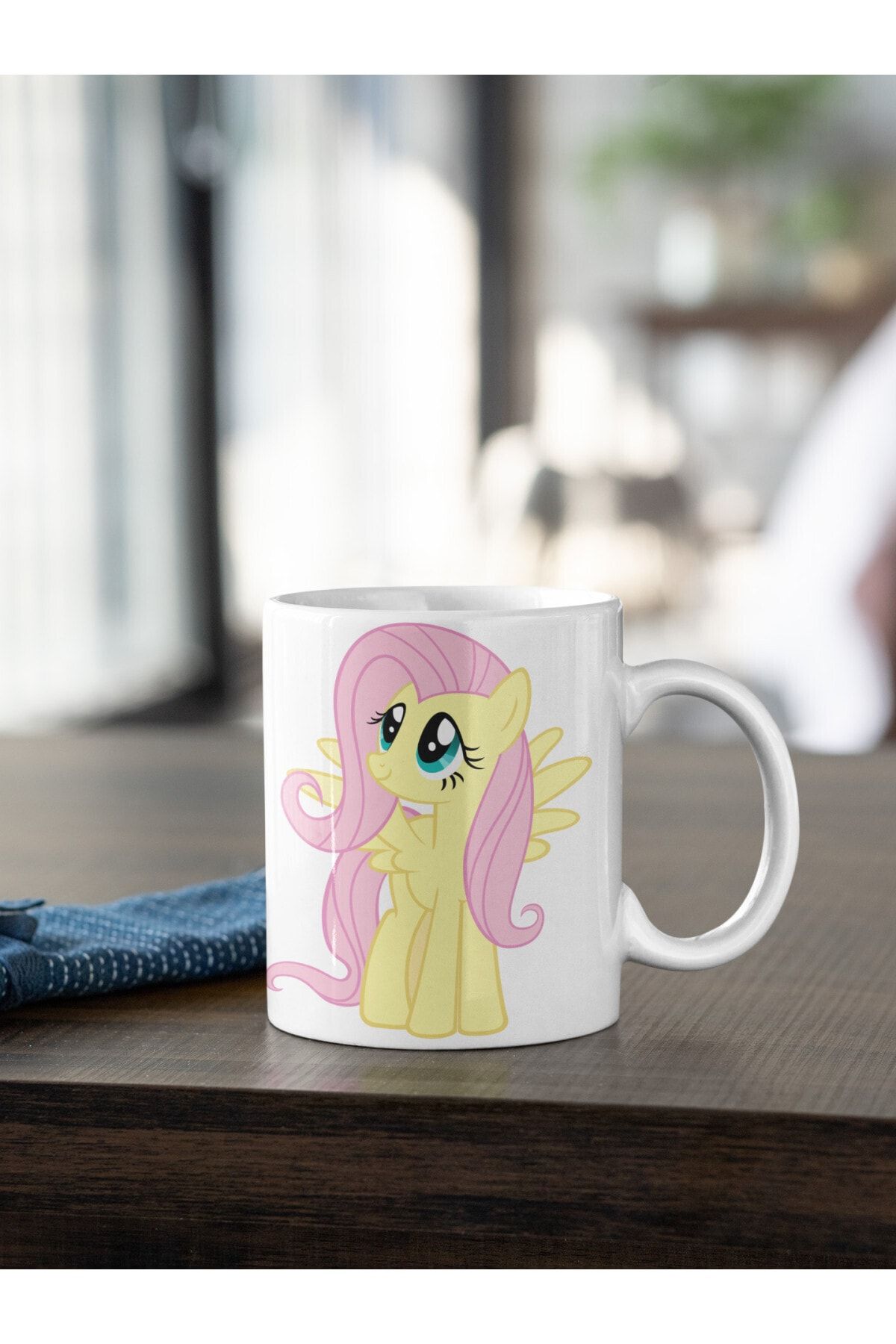 Kio Tasarım My Little Pony Fluttershy Kupa Kahve Çay Kupası Sevgililer Arkadaş Doğum Günü Hediye Porselen
