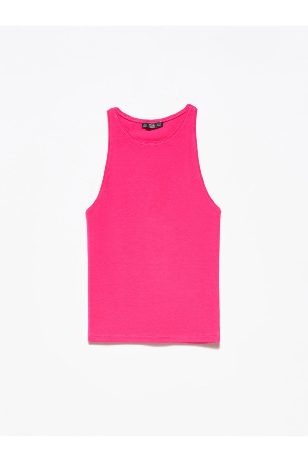 Dilvin 3694 Halter Yaka T-Shirt Koyu Fuşya