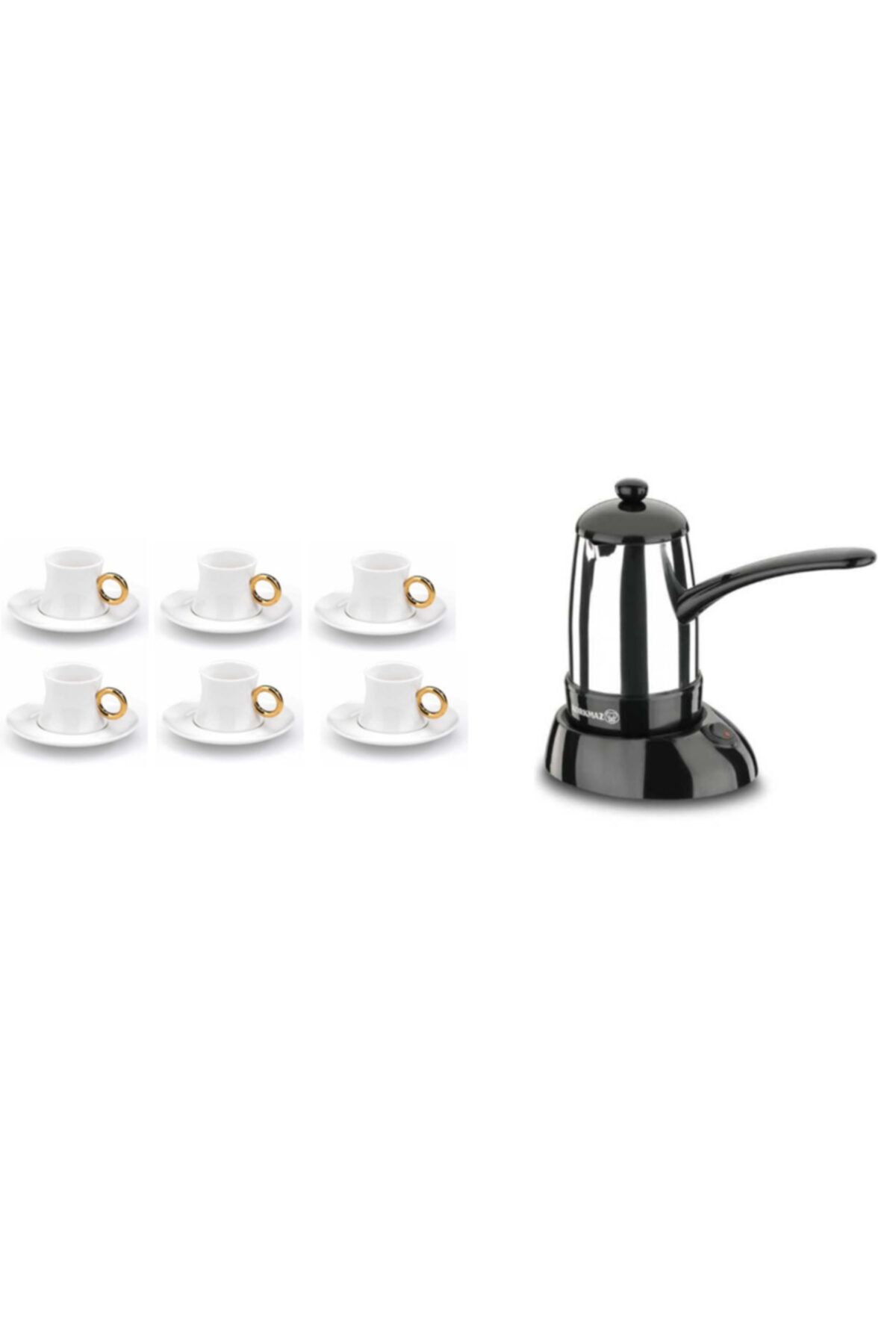 KORKMAZ Smart Elektrikli Kahve Makinası+ 6 Kişilik Kahve Fincan Takımı