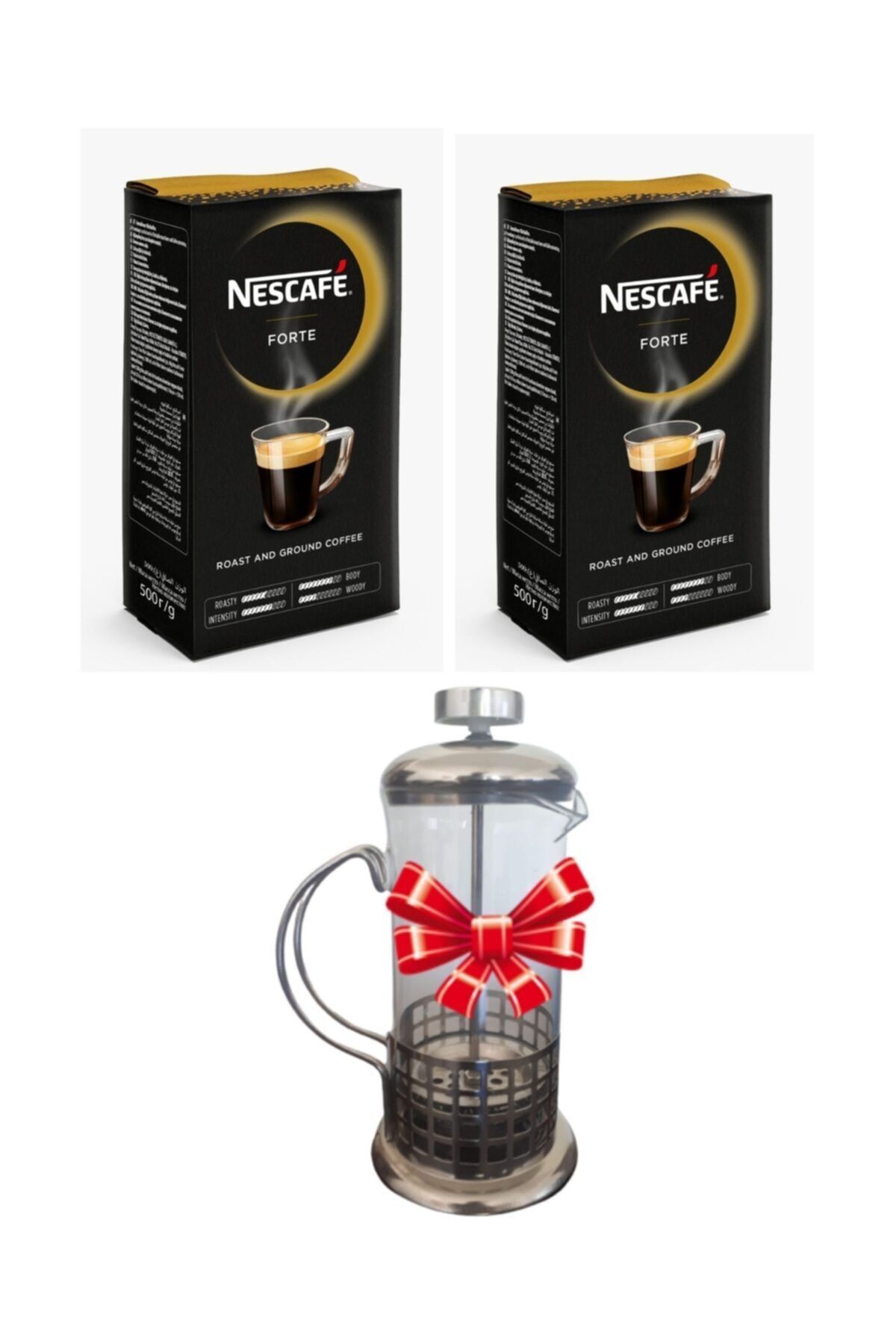 Nestle Forte Filtre Kahve 500 Gr 2 Adet + French Press