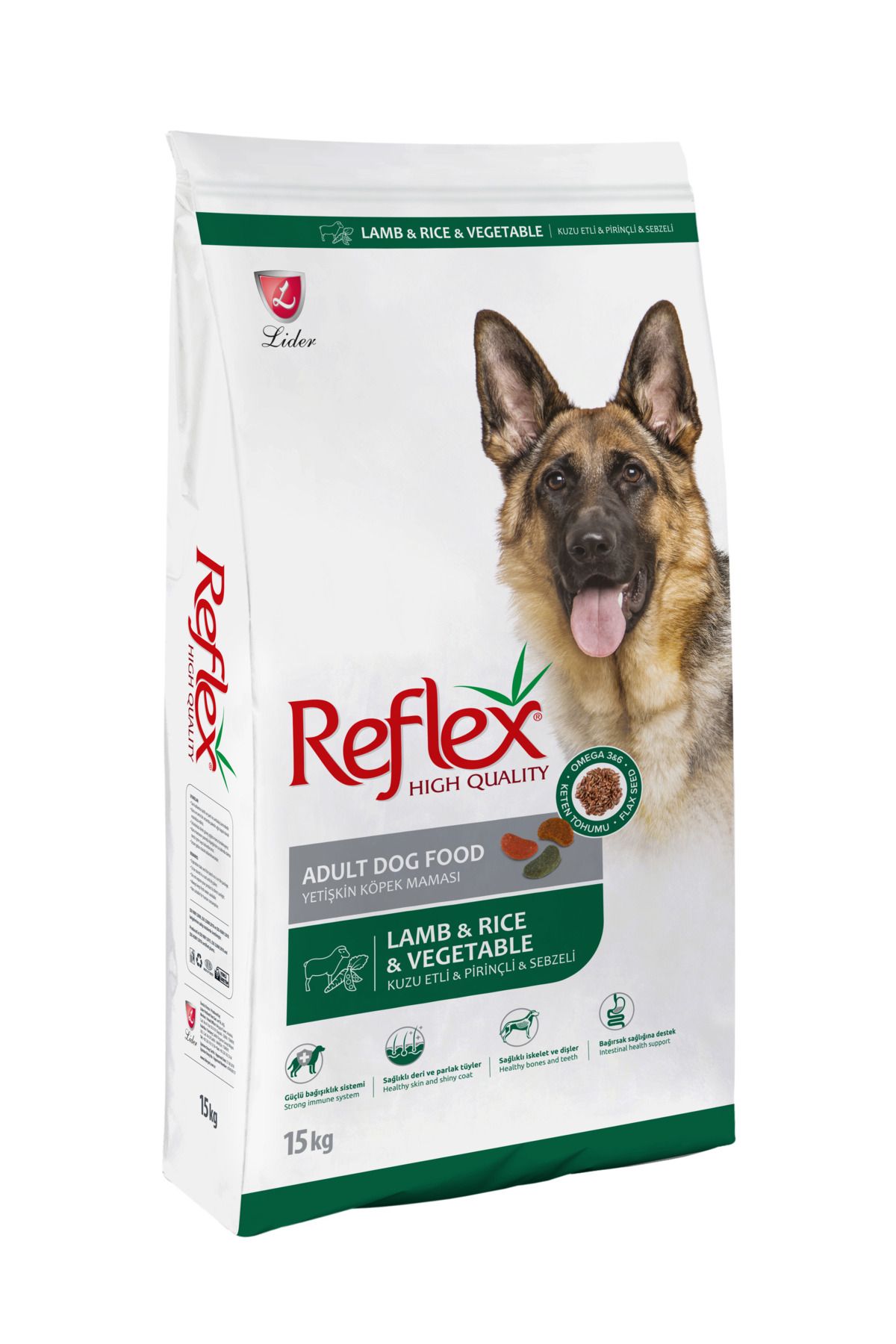 Reflex Kuzulu Pirinçli Sebzeli Yetişkin Köpek Maması 15 kg