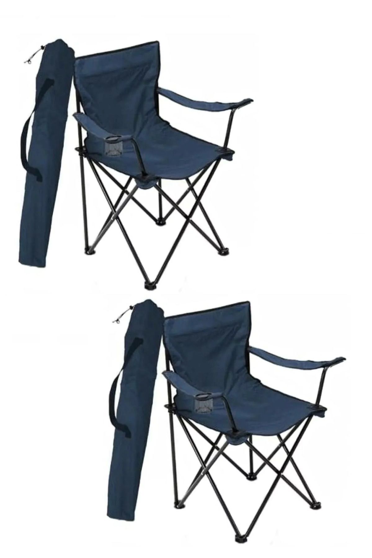Trend Maison Katlanır Kamp Sandalyesi 2 Adet - Lacivert - Rejisör Sandalye