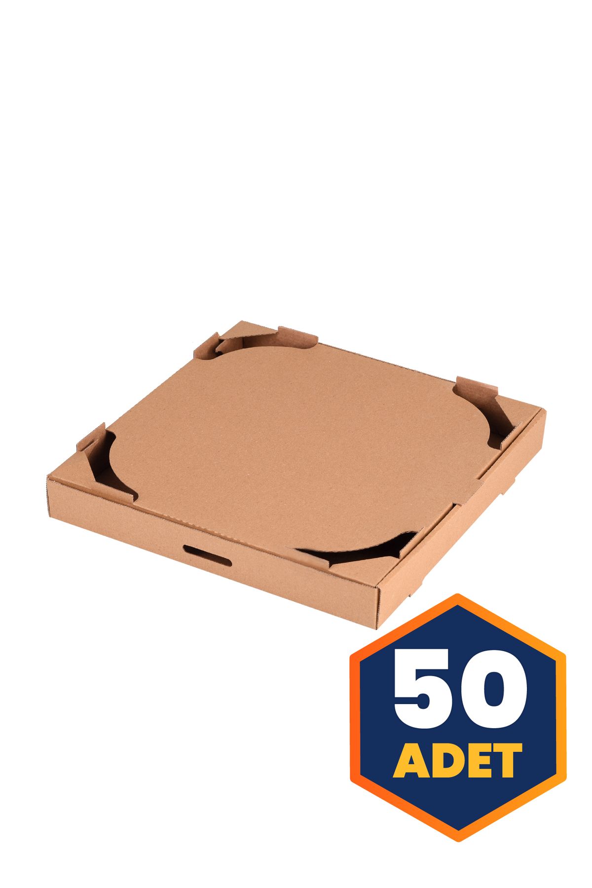 OĞUZ AMBALAJ Dilim Pizza Kutusu Üstü Kesikli Kraft 16x16x4 cm - 50 adet