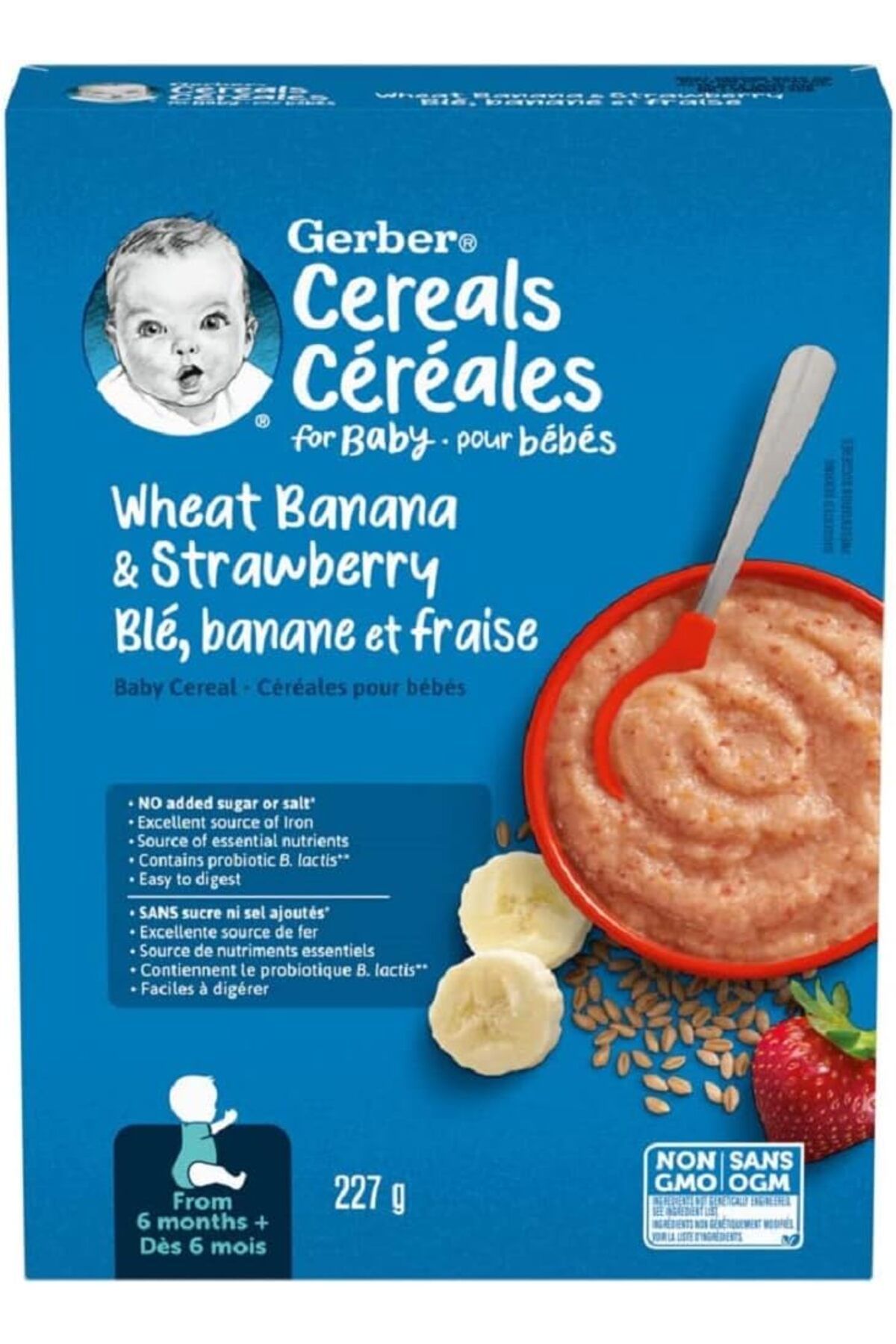 Gerber Cereals- Wheat Banana Strawberry-227 Gr- 6. aydan itibaren- 2.aşama