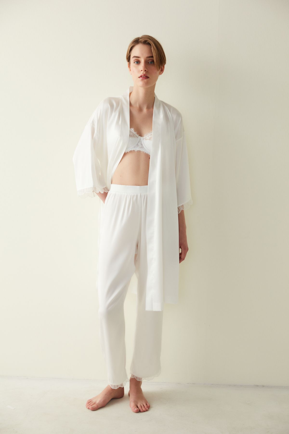 Penti Bridal Saten Beyaz Pijama Altı-gelin Koleksiyonu