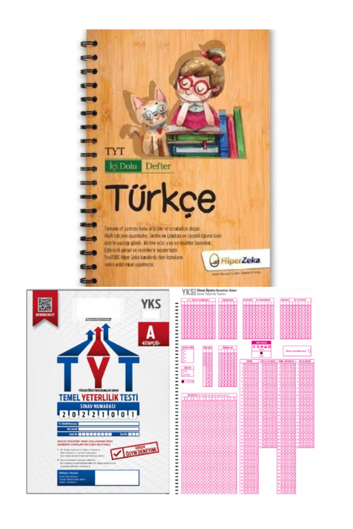 ALAKENT Tyt Deneme ve Optik + Hiper Zeka Yayınları Tyt Türkçe Içi Dolu Defter (konu Anlatımı Ve Soru Bankası