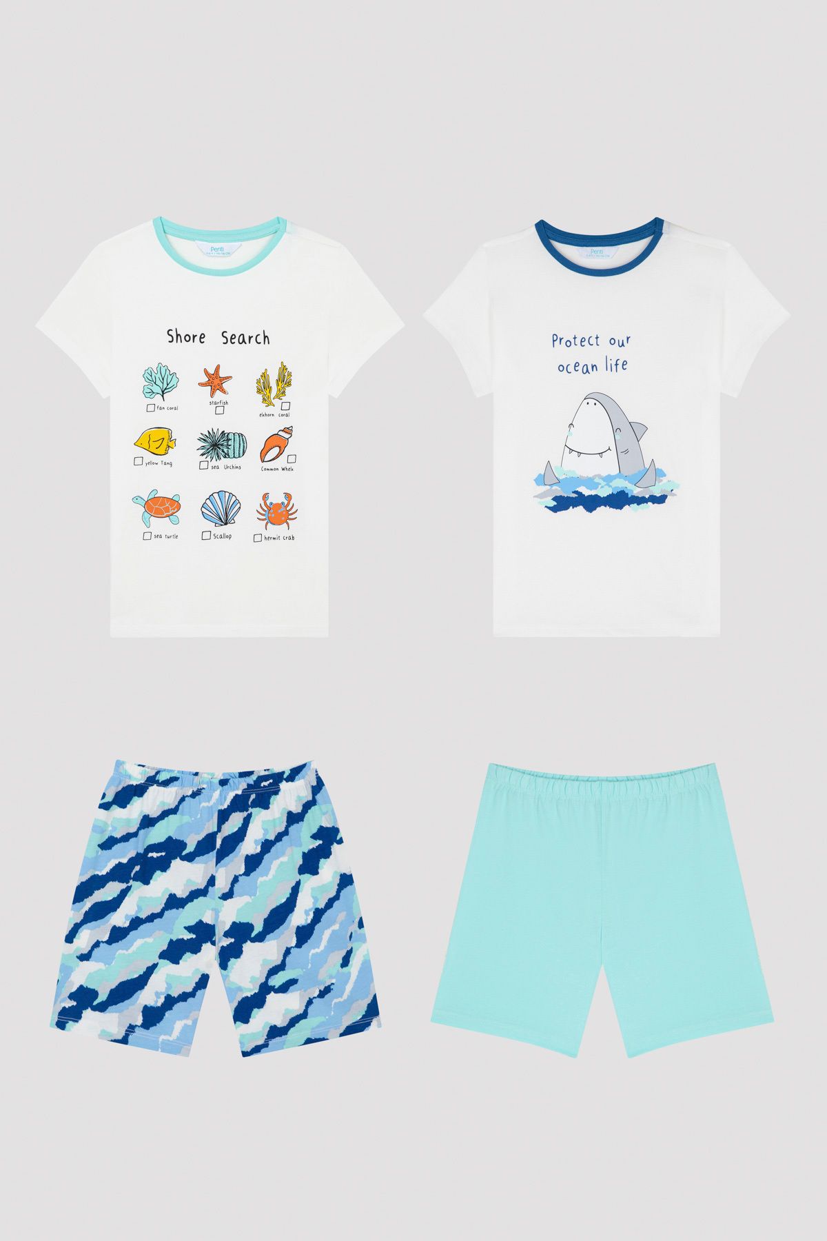 Penti Erkek Çocuk Deniz Altı Baskılı 2li Pijama Takımı