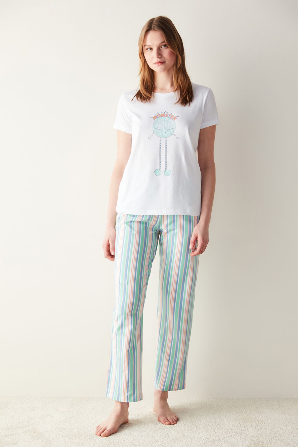 Penti Momster Çok Renkli Pantolon Pijama Takımı