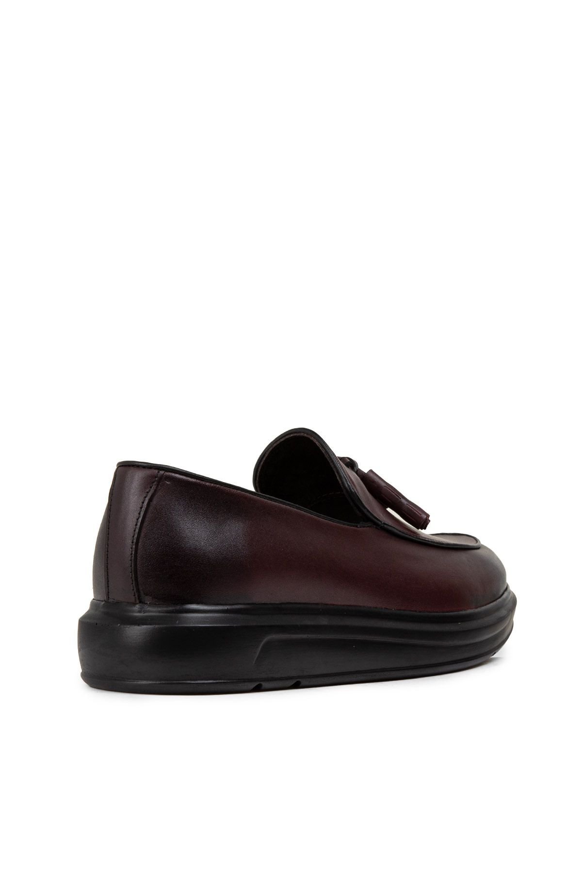 Deery Hakiki Deri Bordo Comfort Erkek Loafer