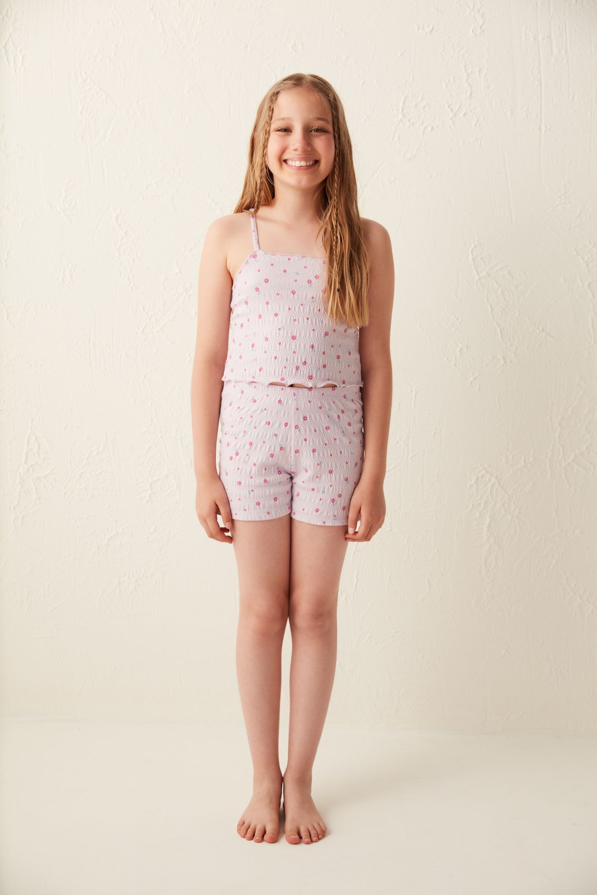 Penti Açık Lila Kız Çocuk Flower 2li Pijama Takımı