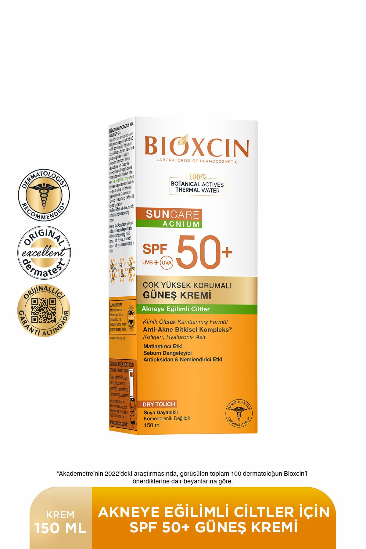 Bioxcin Sun Care Akneye Eğilimli Ciltler İçin Güneş Kremi 50 Spf 150 Ml- Akne, Dry Touch, Mat - Büyük Boy
