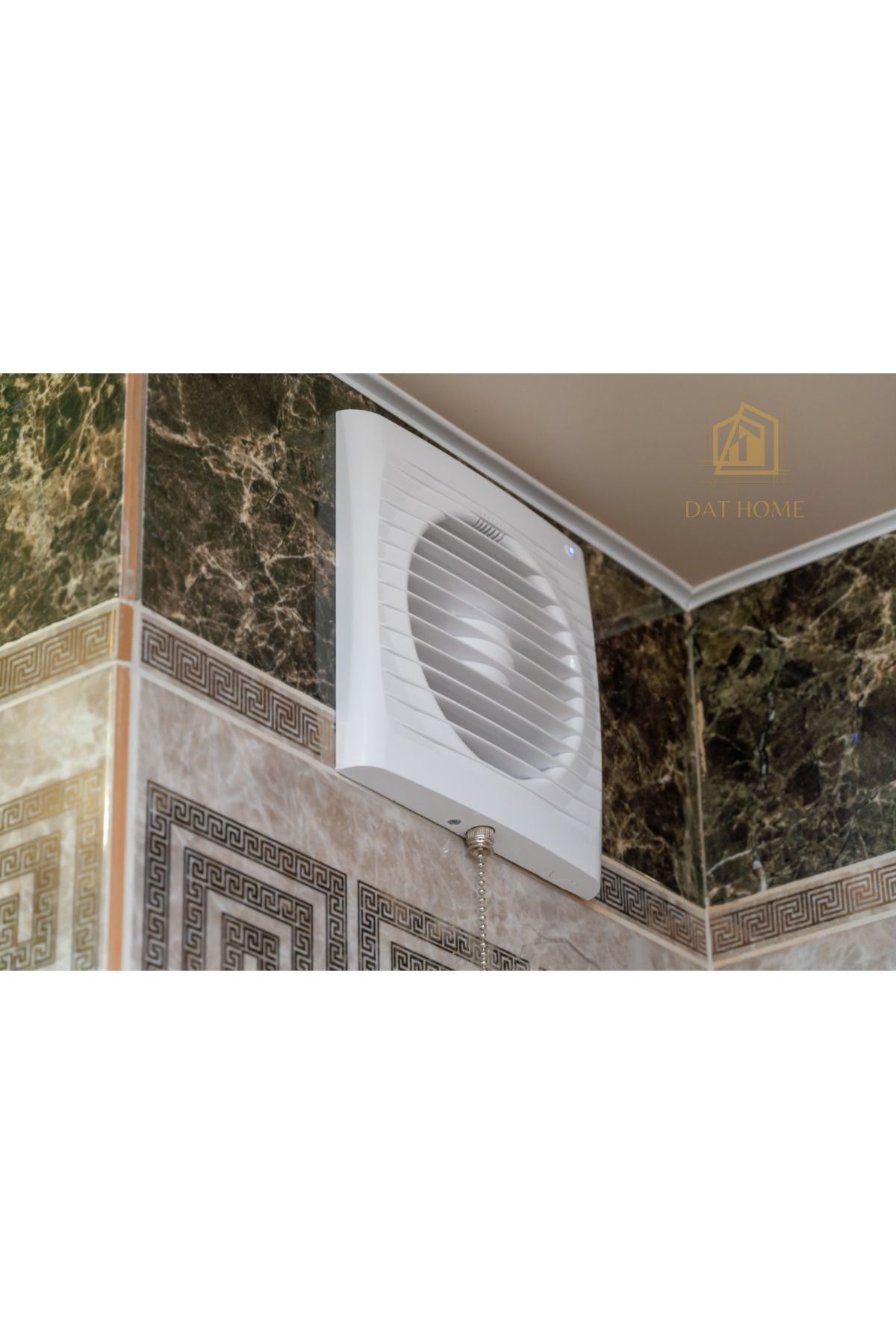 Genel Markalar Beyaz 200'Lük Banyo Tuvalet Mutfak Aspiratörü, Elektrikli Havalandırma Fanı 20 Cm Çap A++ Çift 500