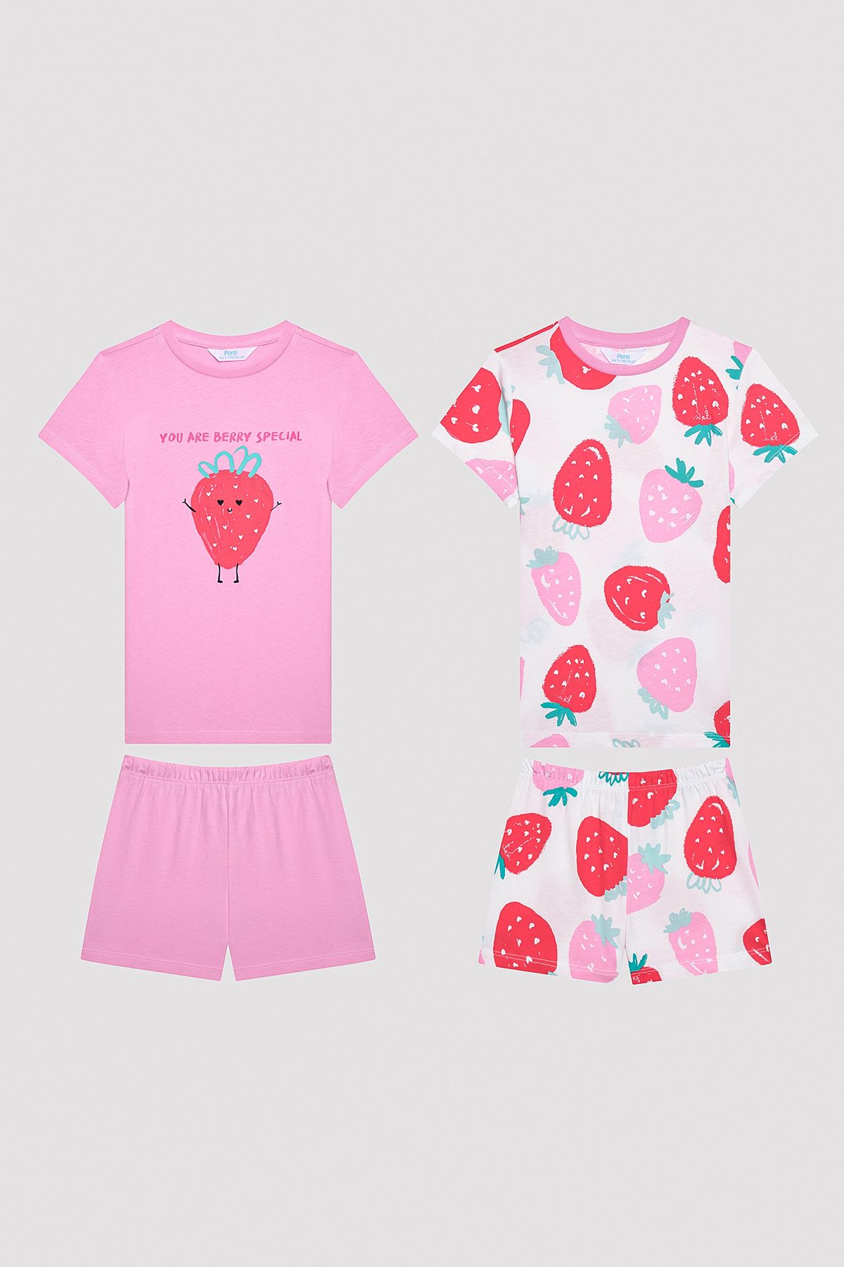 Penti Kız Çocuk Strawberry Çok Renkli 2li Pijama Takımı
