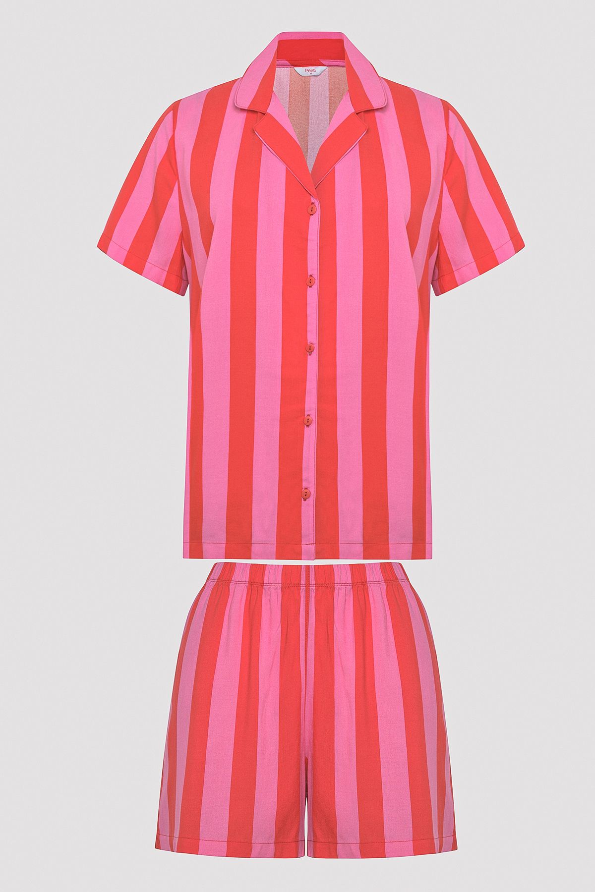 Penti For You Gömlek Şortlu Çok Renkli Pijama Takımı