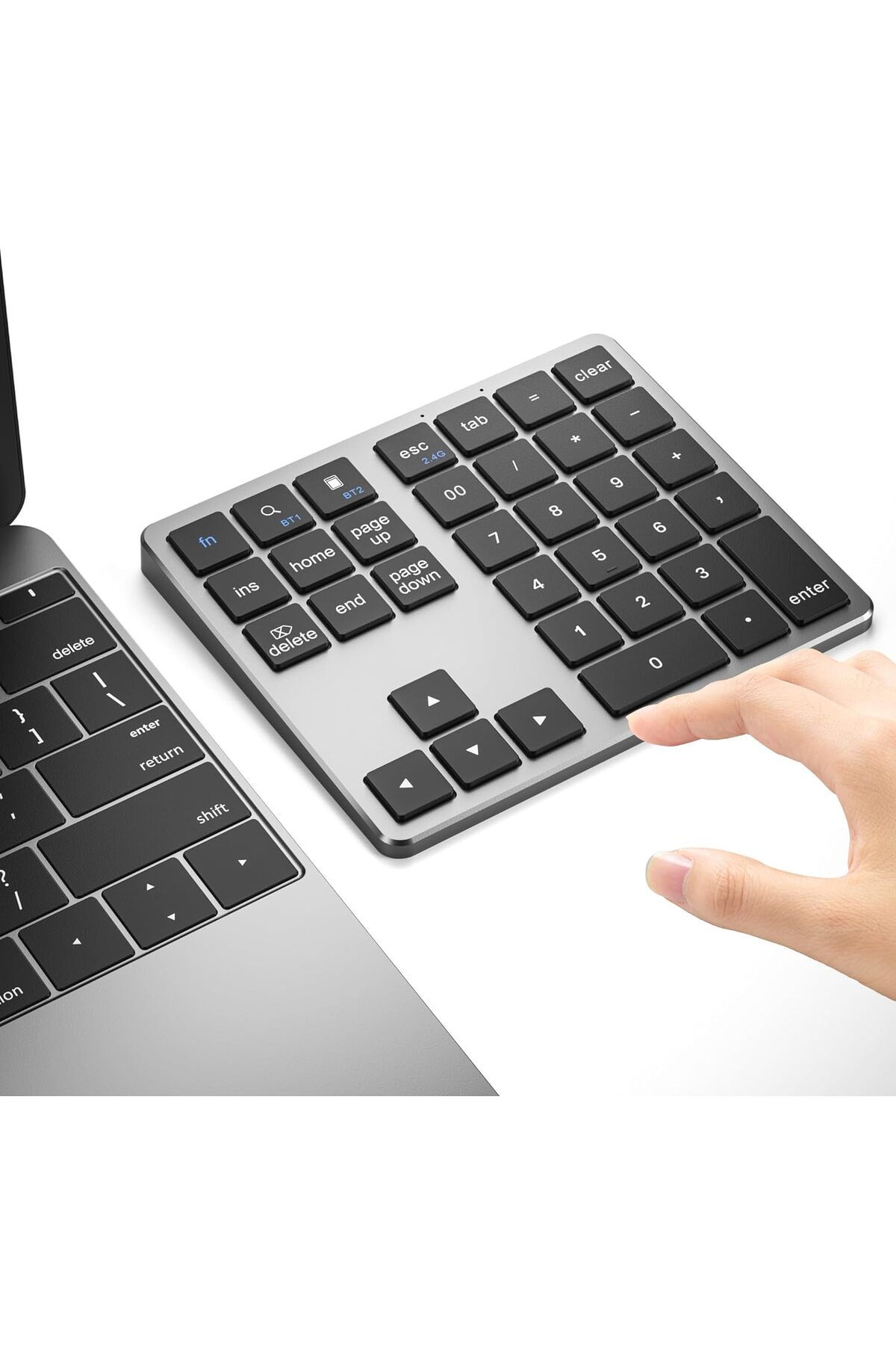 Coverzone 35 Tuşlu Bluetooth Şarj Edilebilir Keypad Mini Sayı Bloğu Dizüstü Bilgisayar ve Laptop Girişi K35