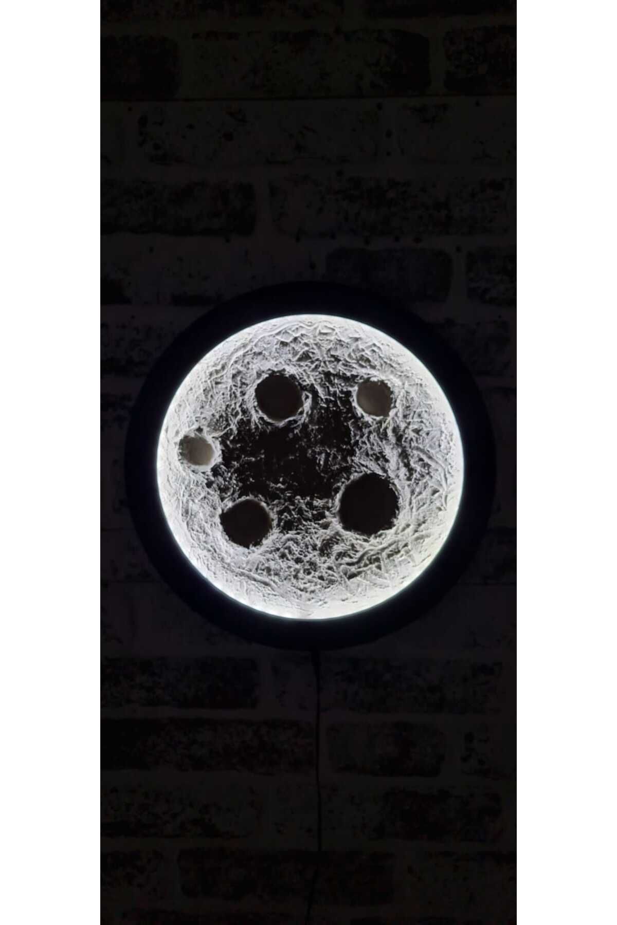 GALAKSİ TASARIM Led Işıklı Ay Tablo, Dekoratif Işıklı Ay Duvar Tablosu