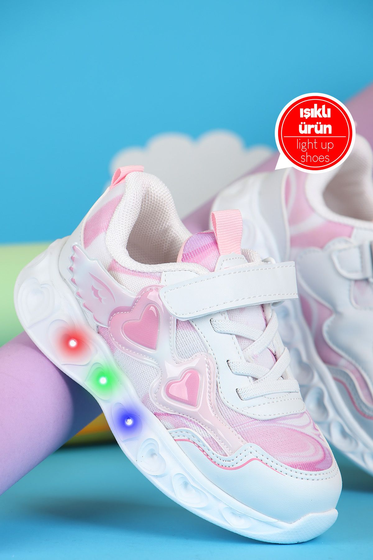 Vojo Unisex Ena Comfort Led Işıklı Cırtlı Kız Çocuk Spor Ayakkabı