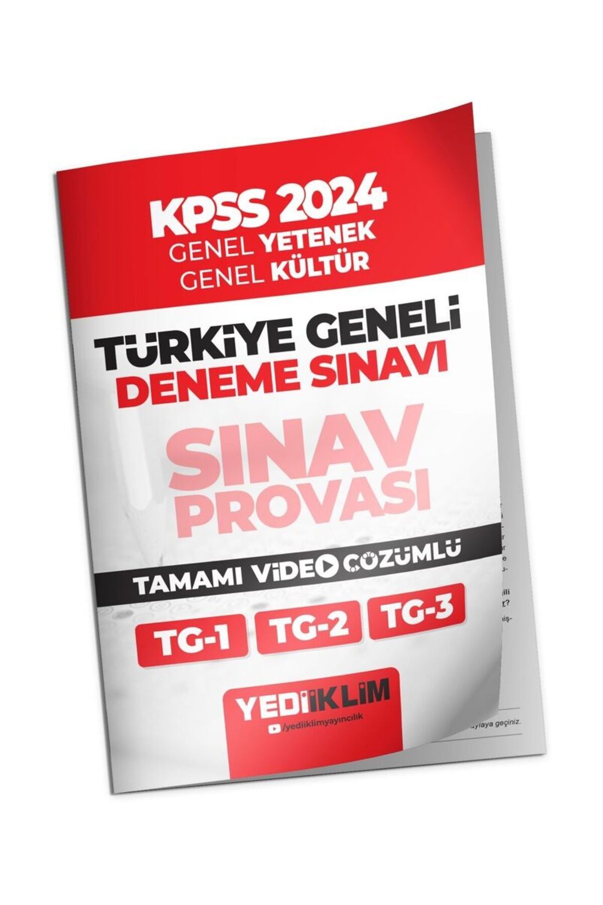 Yediiklim Yayınları 2024 KPSS Türkiye Geneli Lisans Gy-Gk ( 1-2-3 ) Deneme Sınavları Tamamı Video Çö