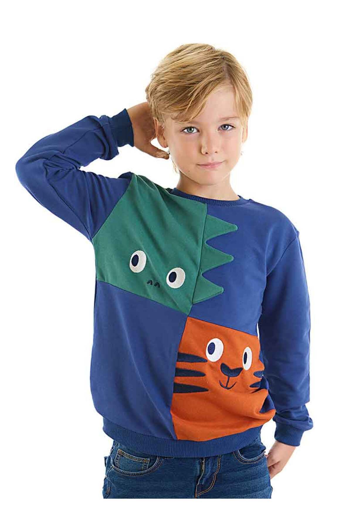 Denokids Dino Ve Tiger Erkek Çocuk Sweatshirt