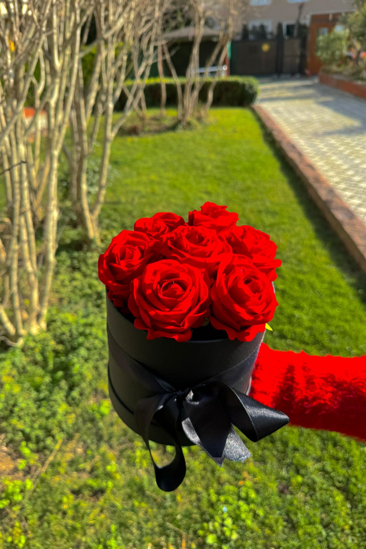 CAPSULE Kırmızı Kadife Güllü Hediyelik Çiçek Sevgiliye Hediye Sevgiliye Özel