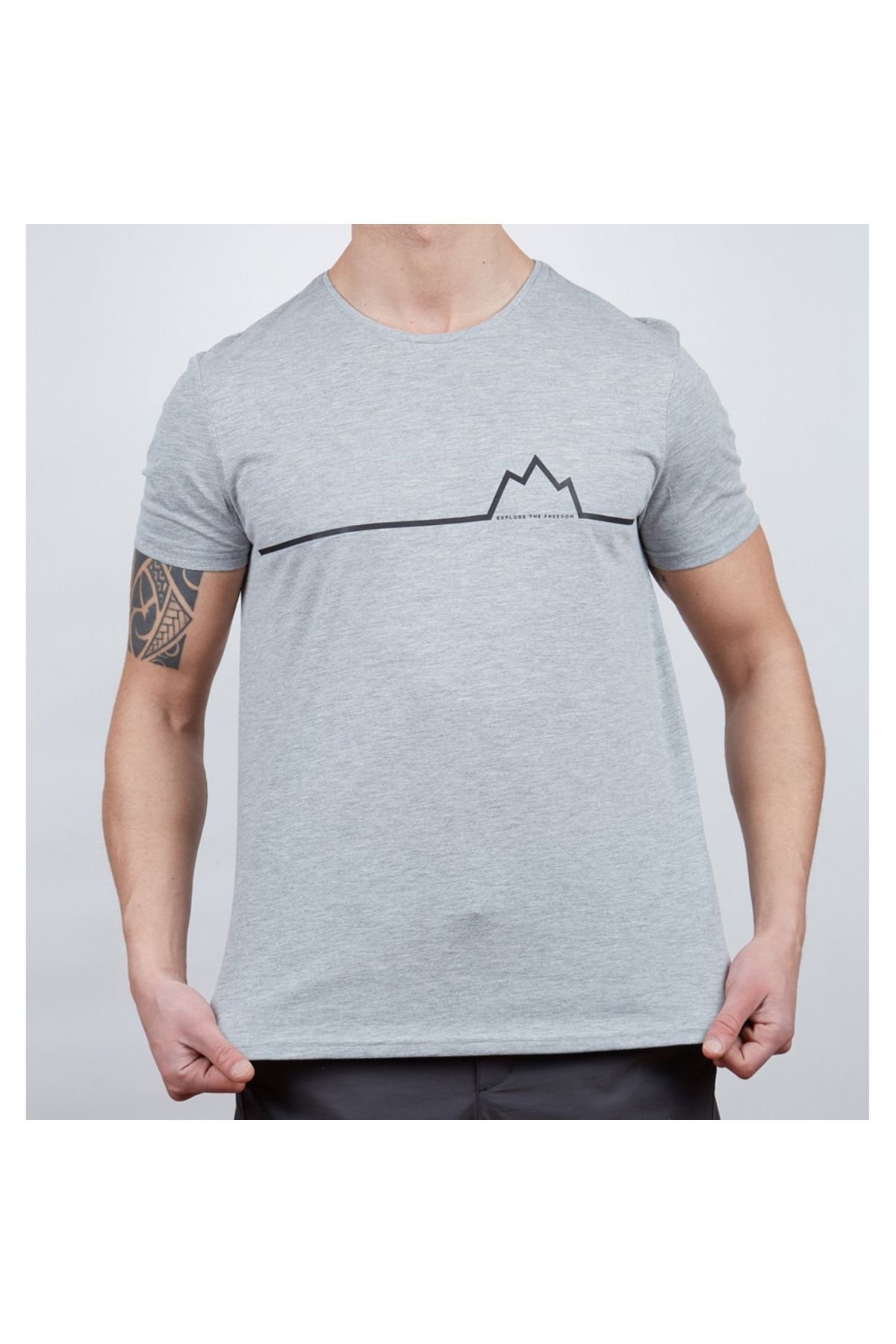 Alpinist Nordic Erkek T-shirt Gri Melanj L (600609)