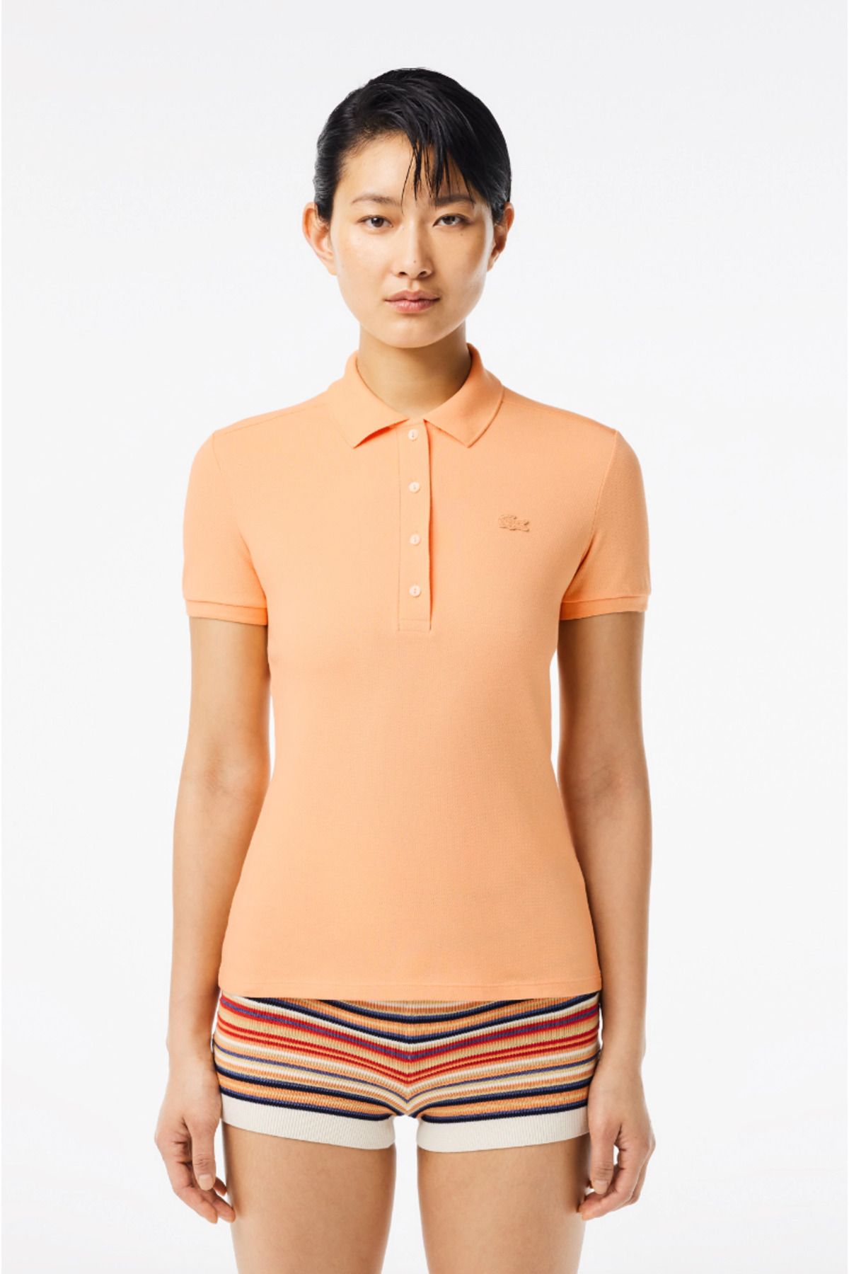 Lacoste Women's L.12.D Slim Fit Stretch Mini Piqué Polo Shirt