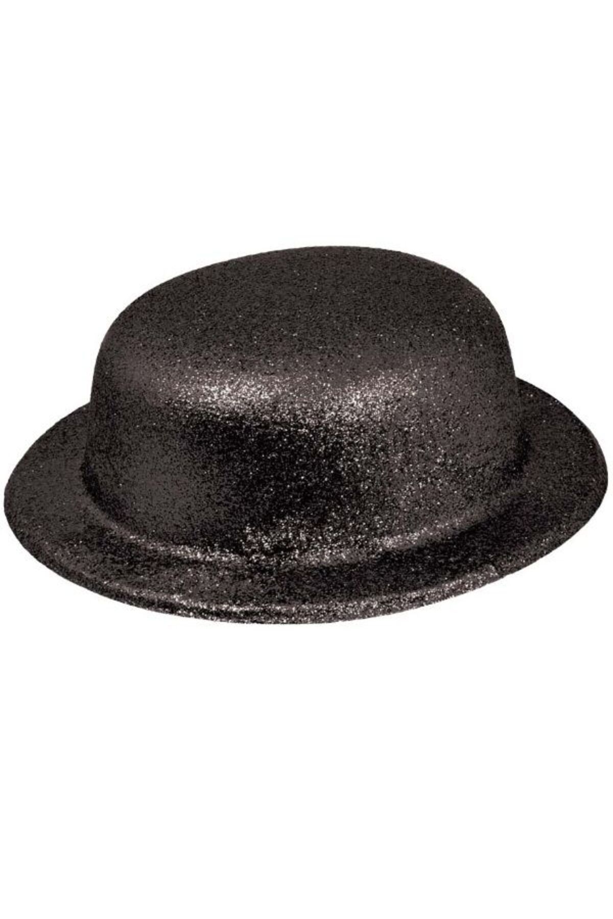 HİMARRY Himarry Siyah Renk Yuvarlak Simli Plastik Parti Şapkası