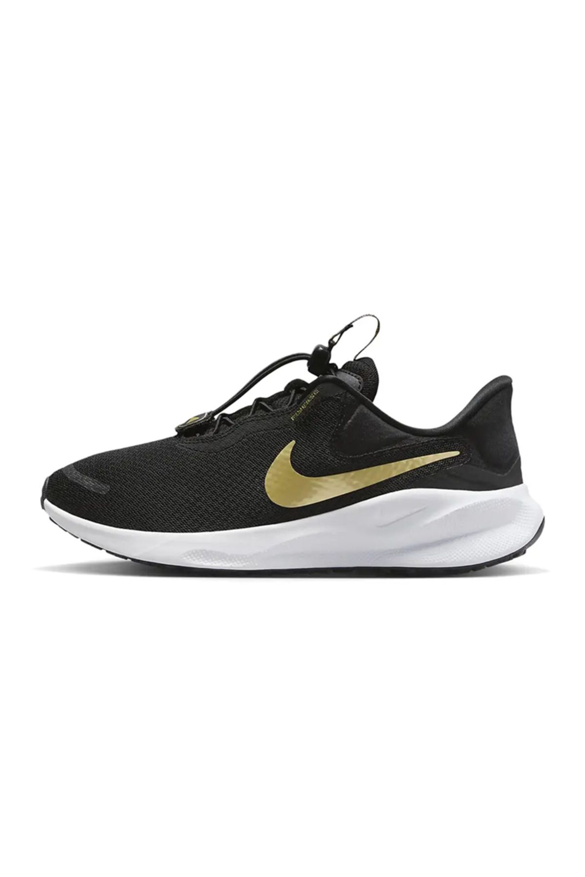 Nike Revolution 7 EasyOn Siyah Metalik Altın