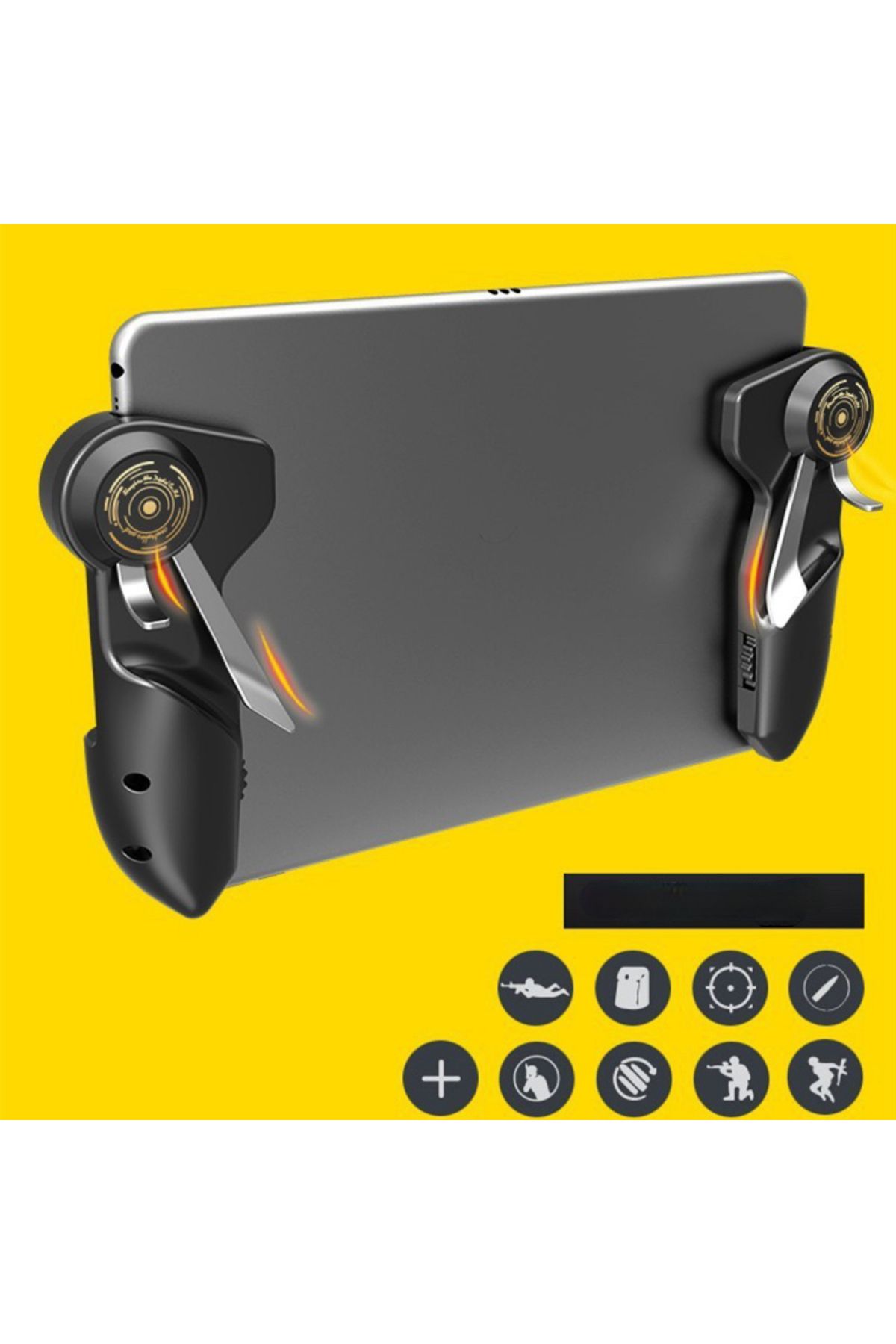 MATECHNO Tablet Uyumlu 6 Parmak Tetik Pubg Mobile Joystick Siyah Tetik