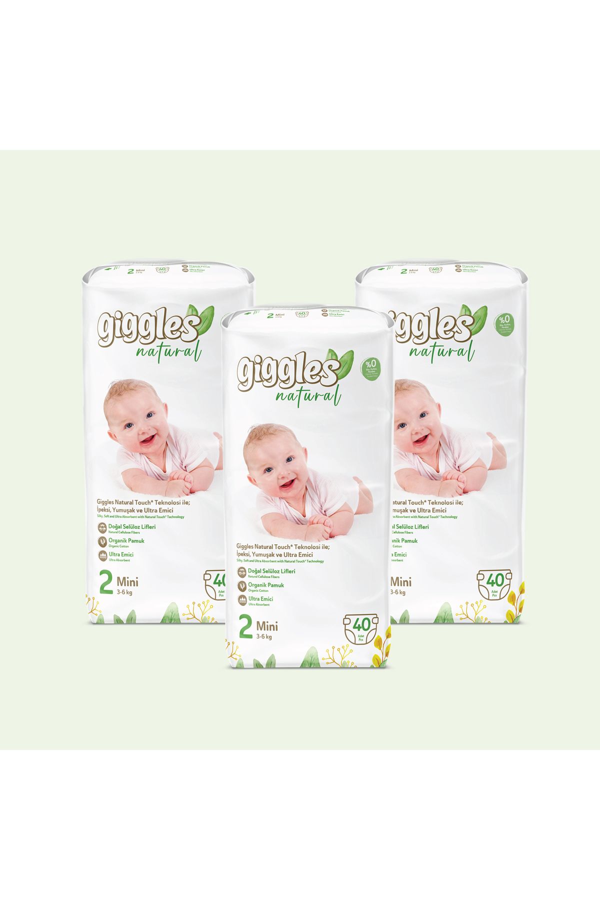 giggles 1-2-3-4-5-6 Numara Natural Bebek Bezi Aylık Fırsatlı 3 Paket