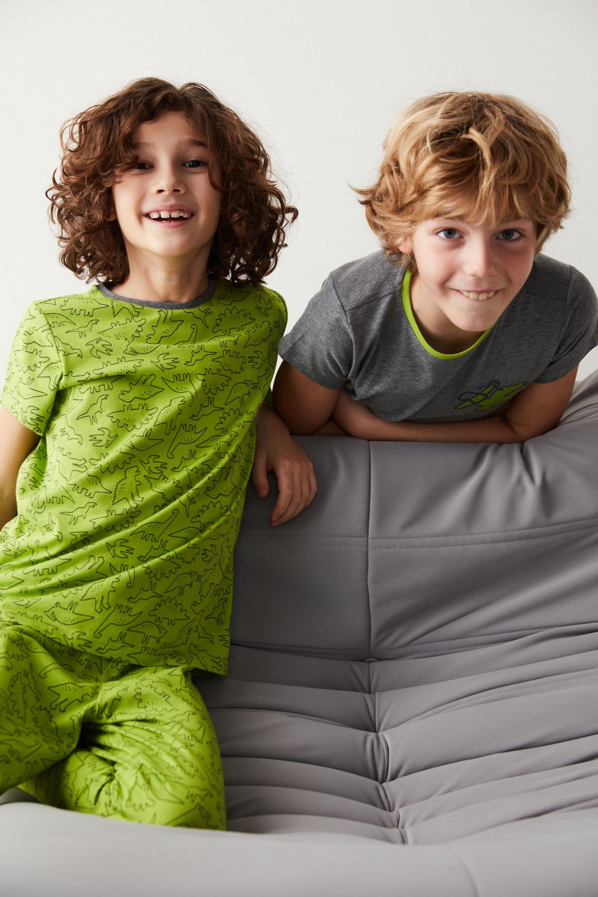 Penti Yeşil-gri Erkek Çocuk Dinozor Baskılı 2li Pijama Takımı
