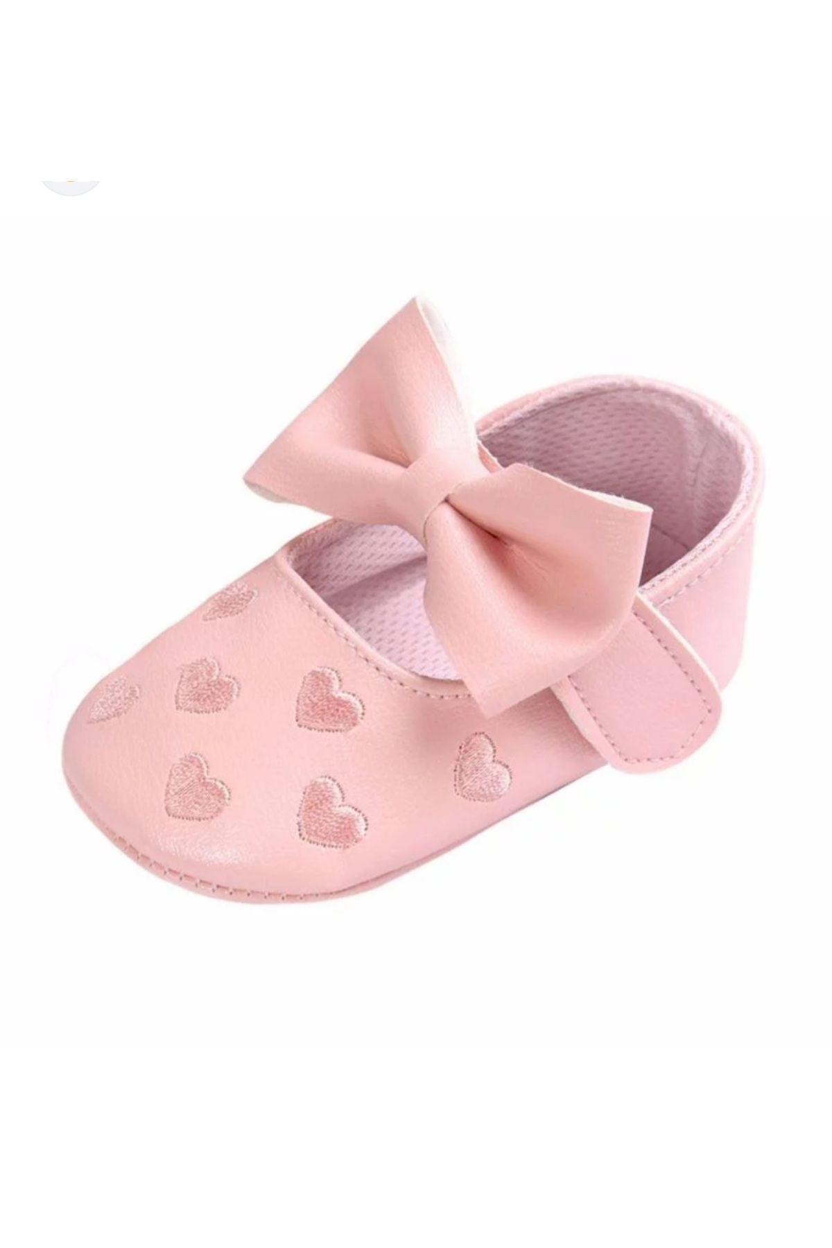 hira kids collection Kız Bebek Kalp Nakışlı Patik Ayakkabı