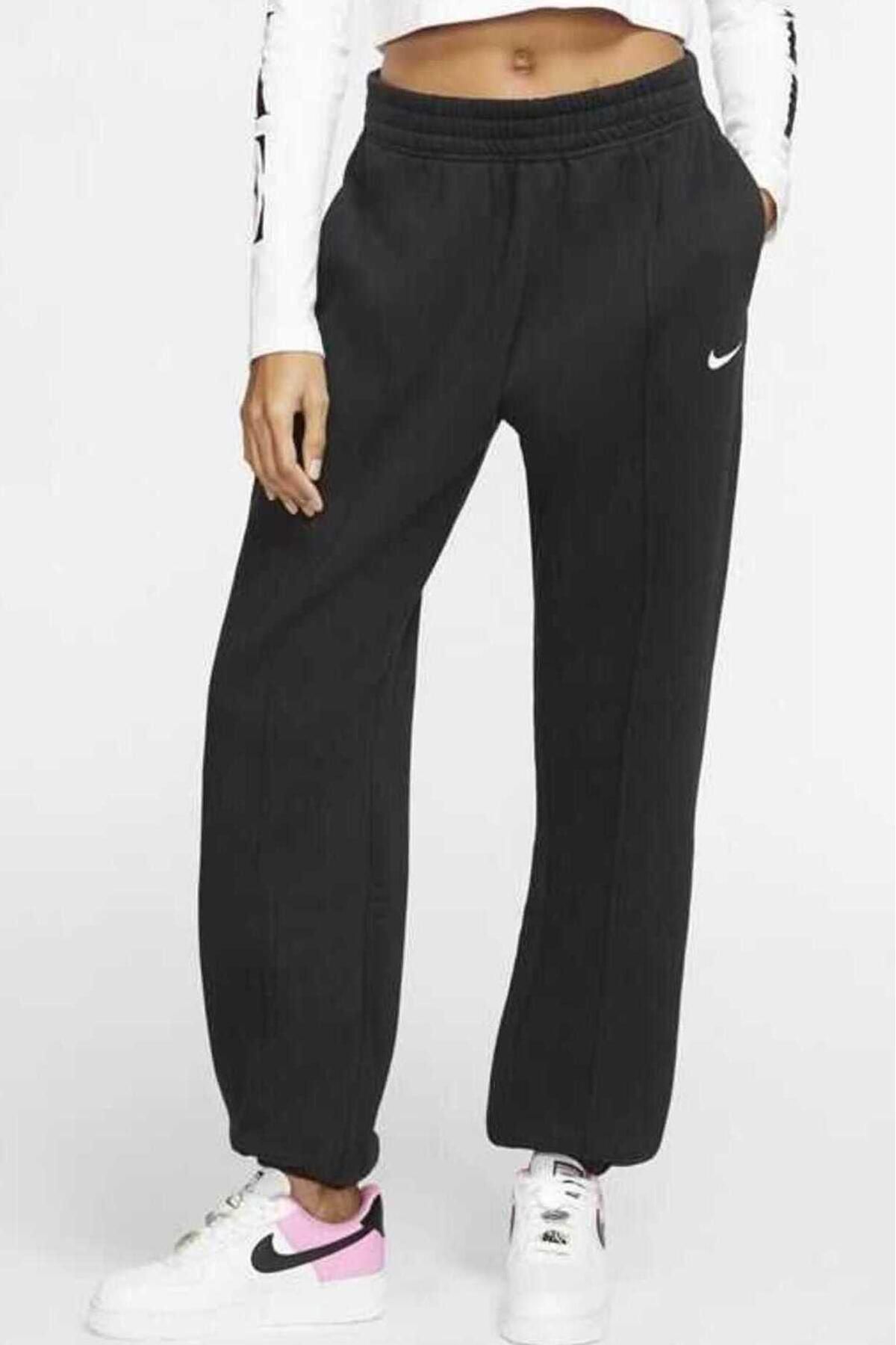 Nike Sportswear Esst. Collection Normal Belli Bol Kesim Siyah Kadın Eşofman Altı