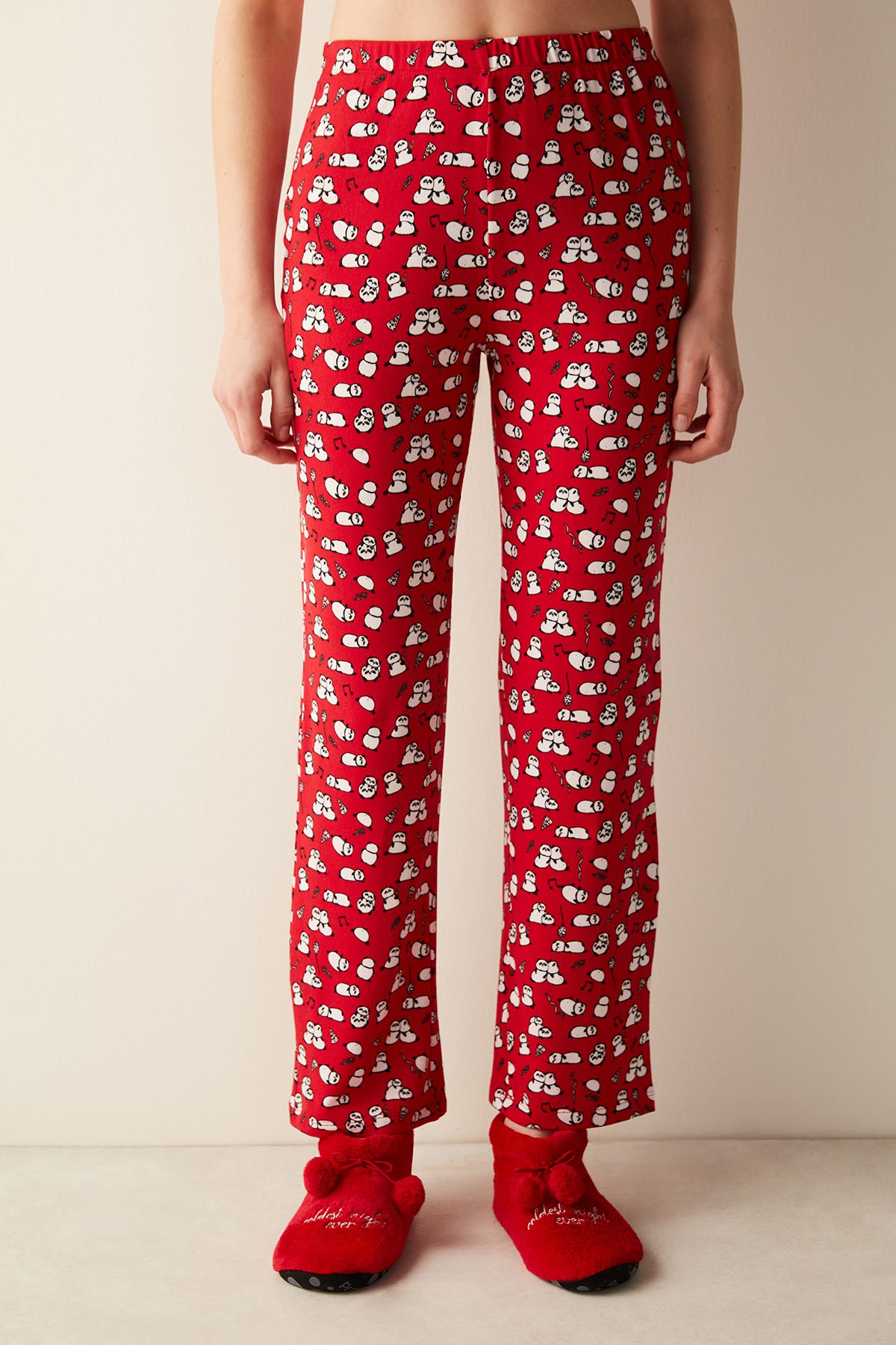 Penti Gift Cute Panda Termal Kırmızı Pijama Altı