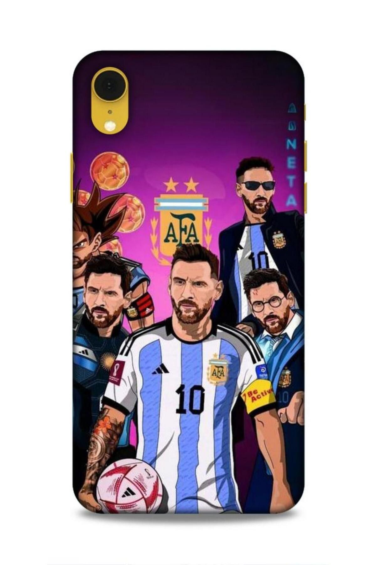 Lopard Apple iPhone Xr Kılıf Players 10 Messi Çizim Full HD Kılıf