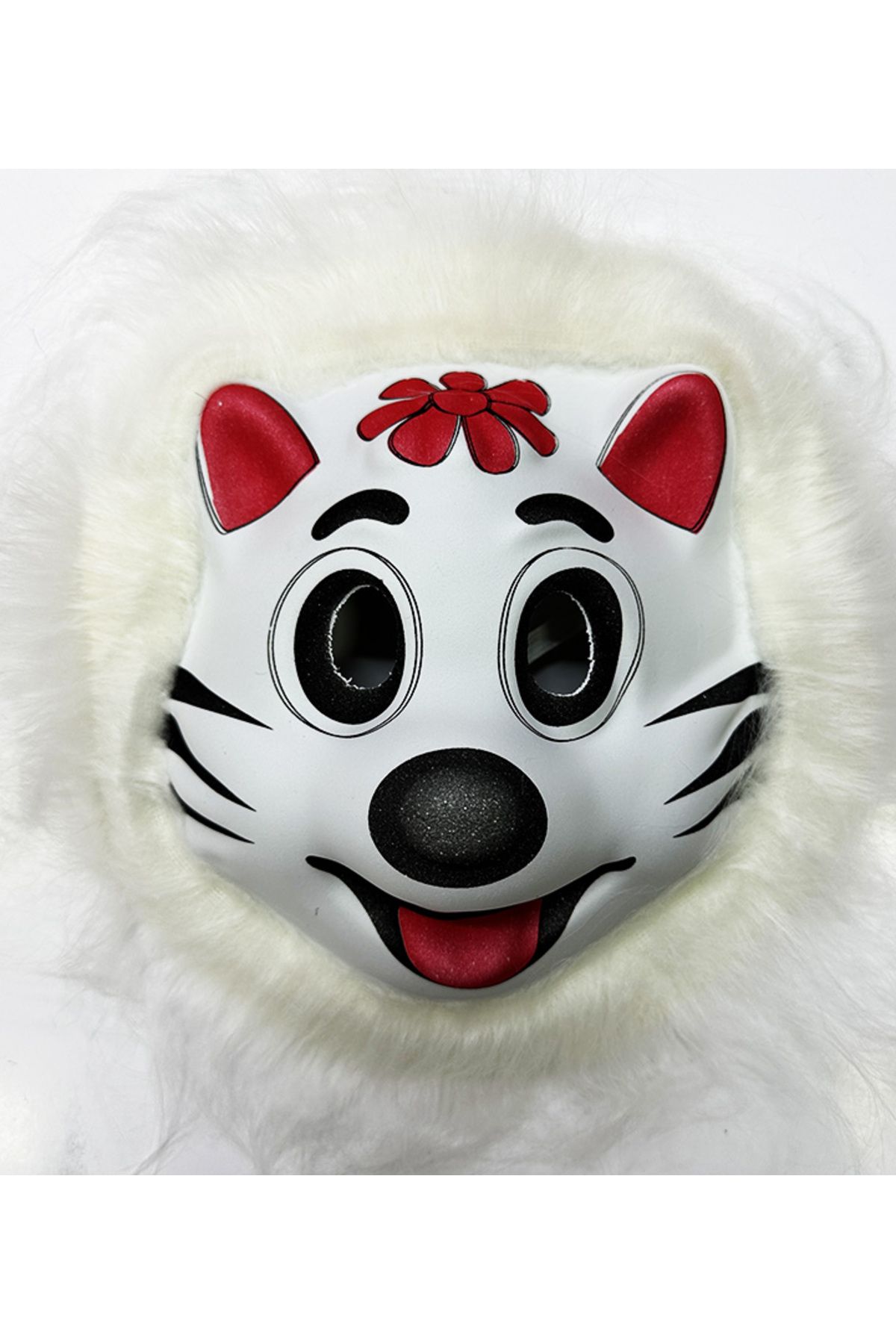 Genel Markalar Kedi Maskesi - Sevimli Kedi Maskesi Pembe Kulaklı Yetişkin Çocuk Uyumlu Model 10 (CLZ)