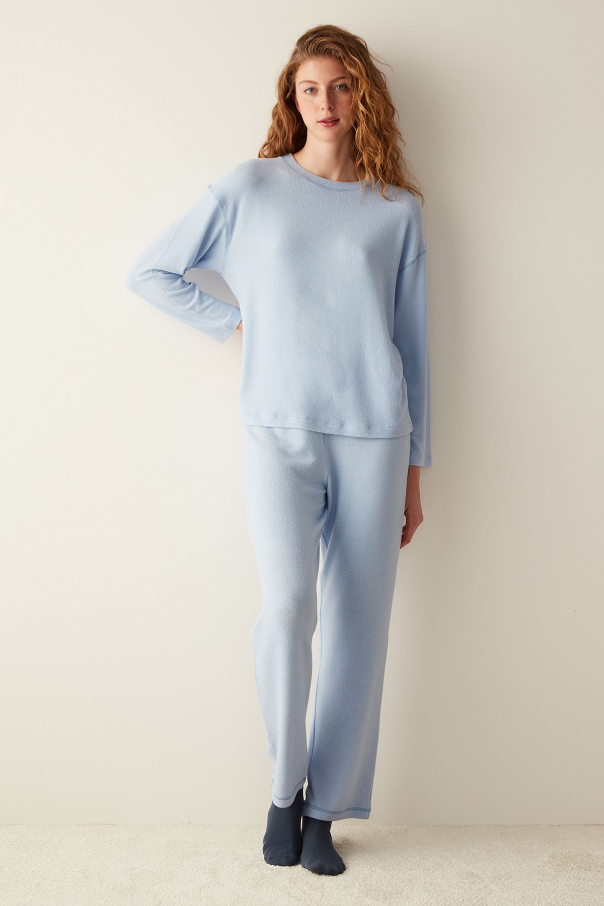 Penti Cool Mood Mavi Pantolon Pijama Takımı