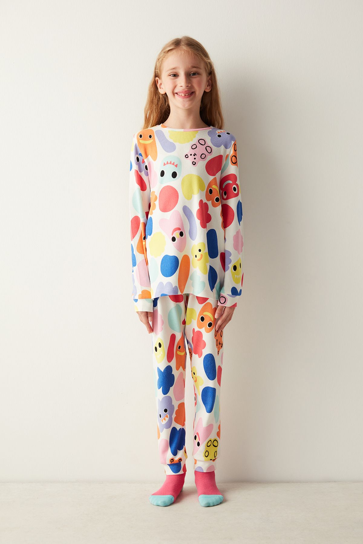 Penti Kız Çocuk Cratures Termal Beyaz Pijama Takımı